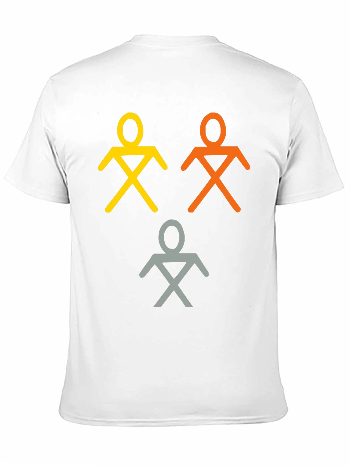 Camiseta Negra con Figuras Abstractas de Personas