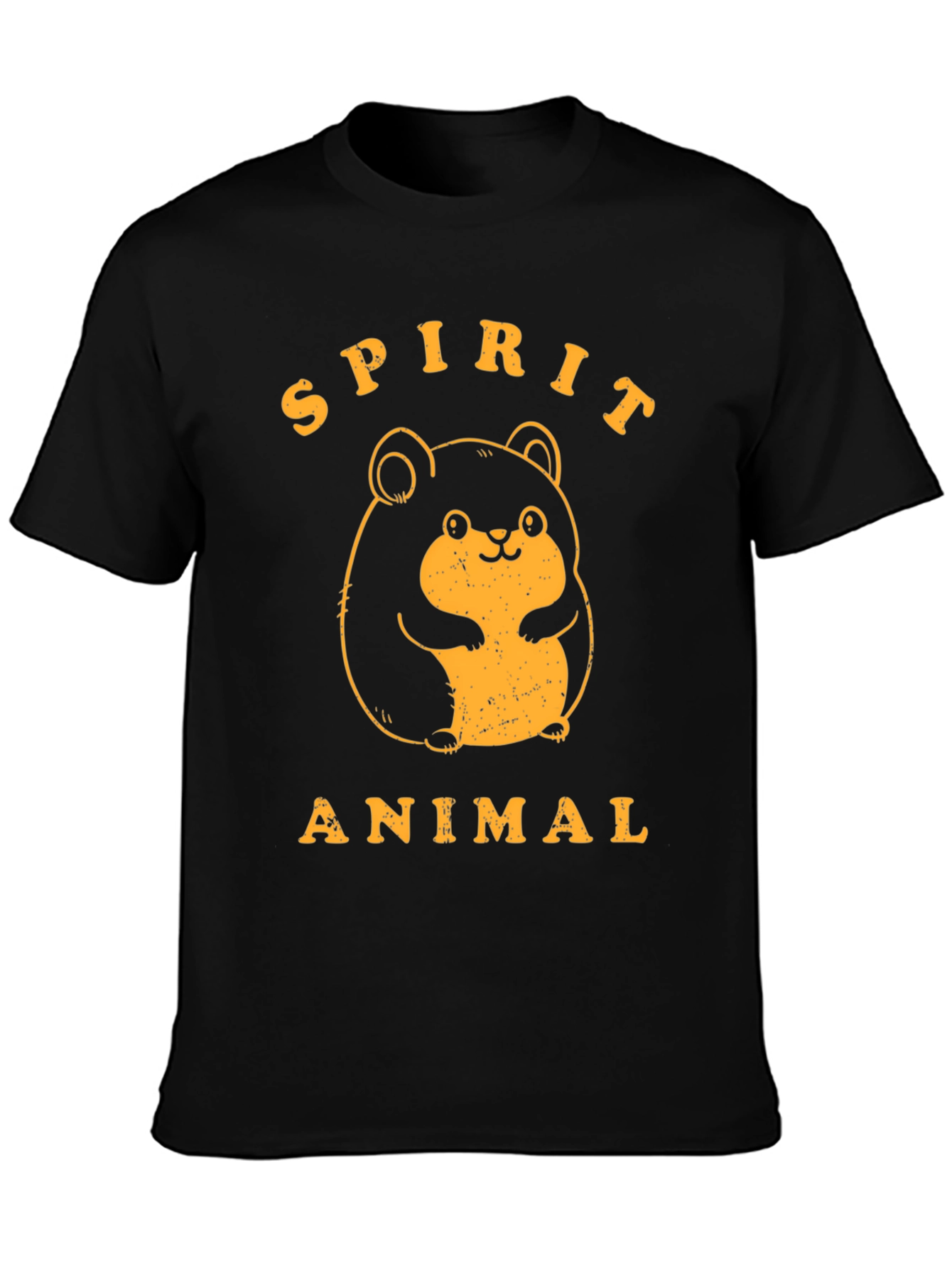 Camiseta Negra Animal Espiritual con Diseño Hamster
