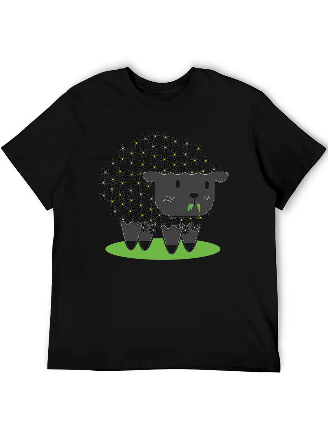Camiseta Negra Oveja Floral Vampiro
