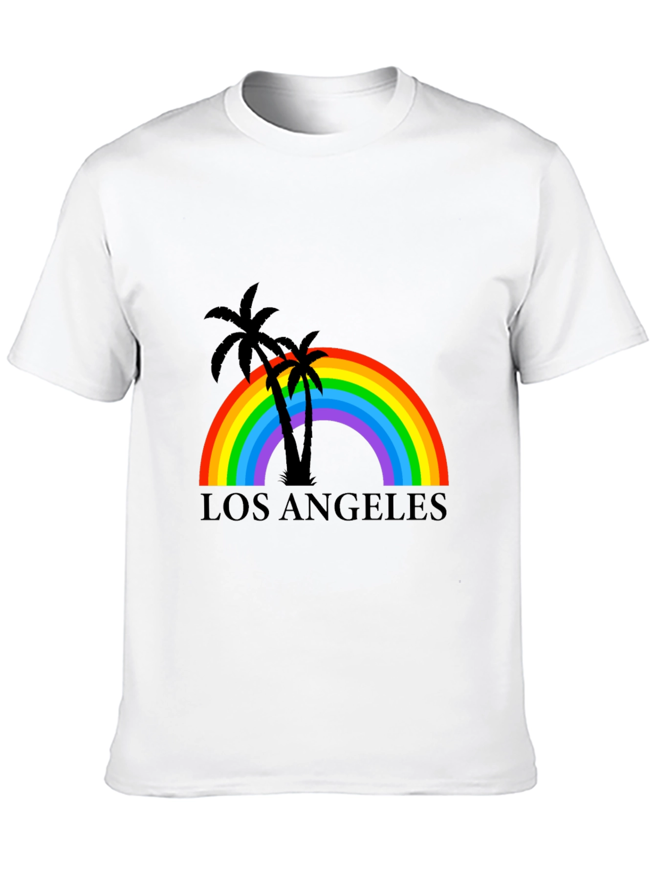 Camiseta Negra Los Ángeles Rainbow Palm
