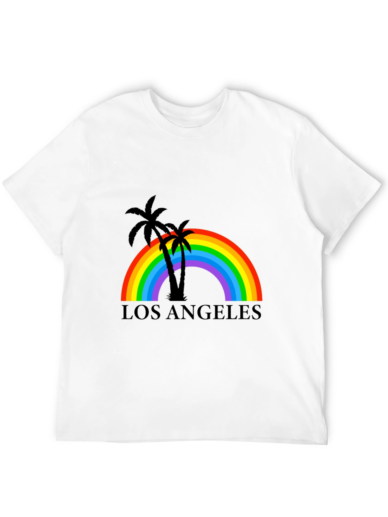 Camiseta Negra Los Ángeles Rainbow Palm