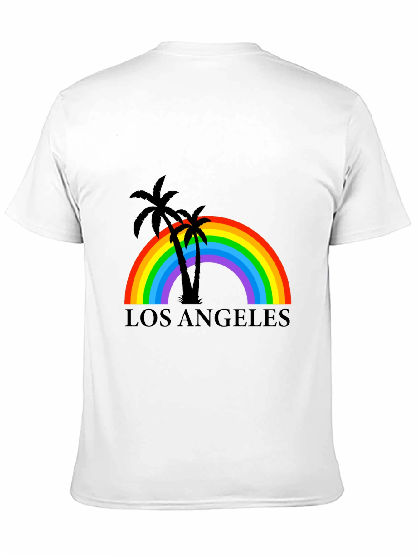 Camiseta Negra Los Ángeles Rainbow Palm