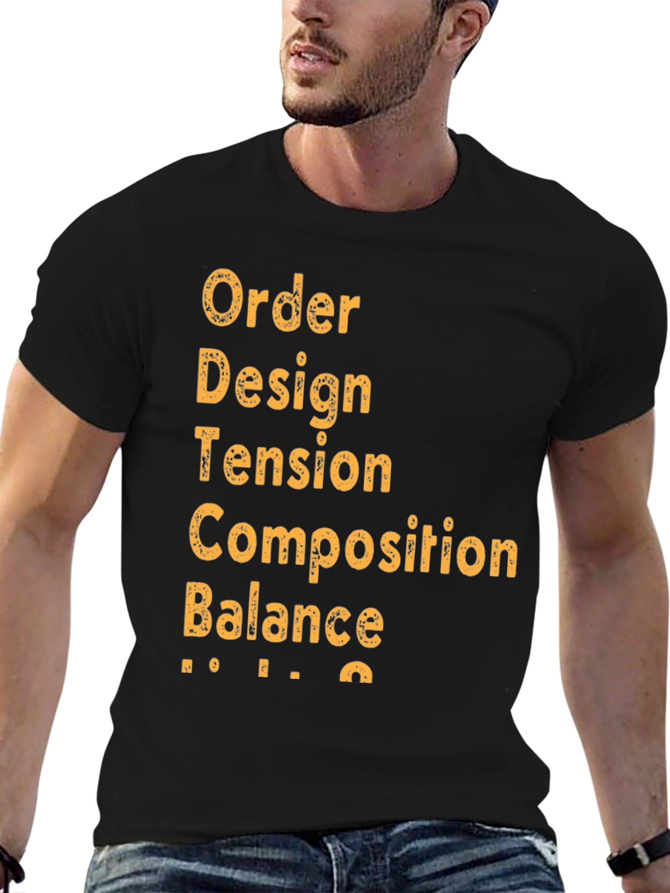 Camiseta Negra Diseño Arte - Orden Diseño Tensión
