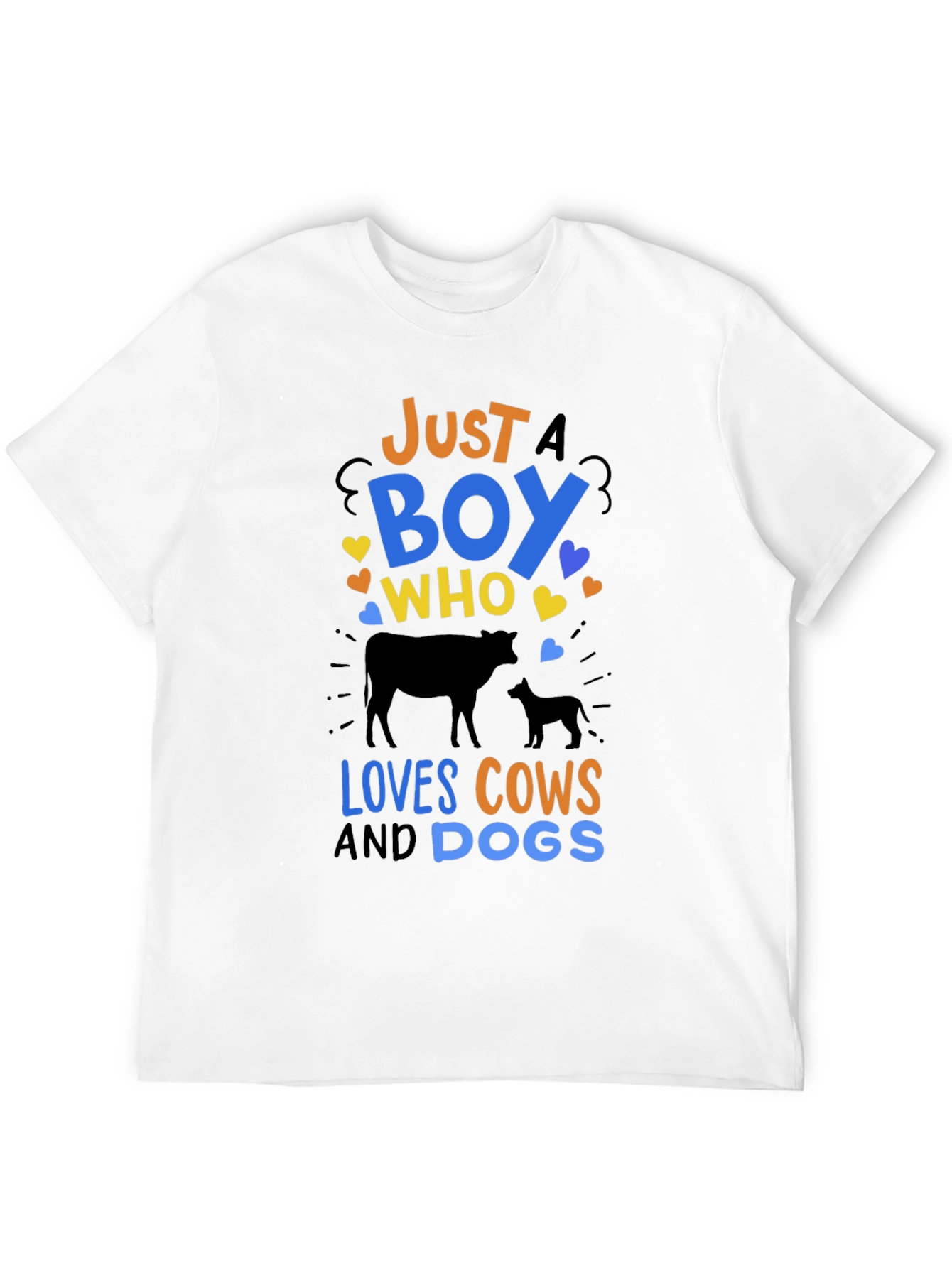 Camiseta Just a Boy Who Loves Cows and Dogs