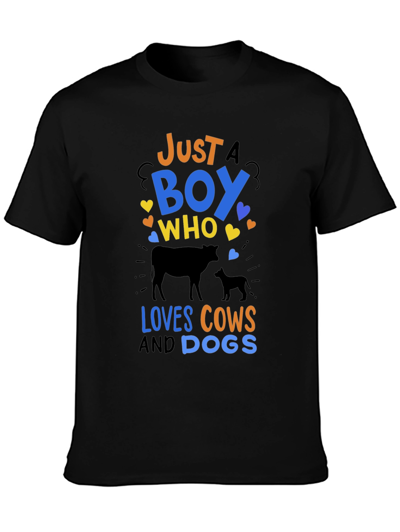Camiseta Just a Boy Who Loves Cows and Dogs