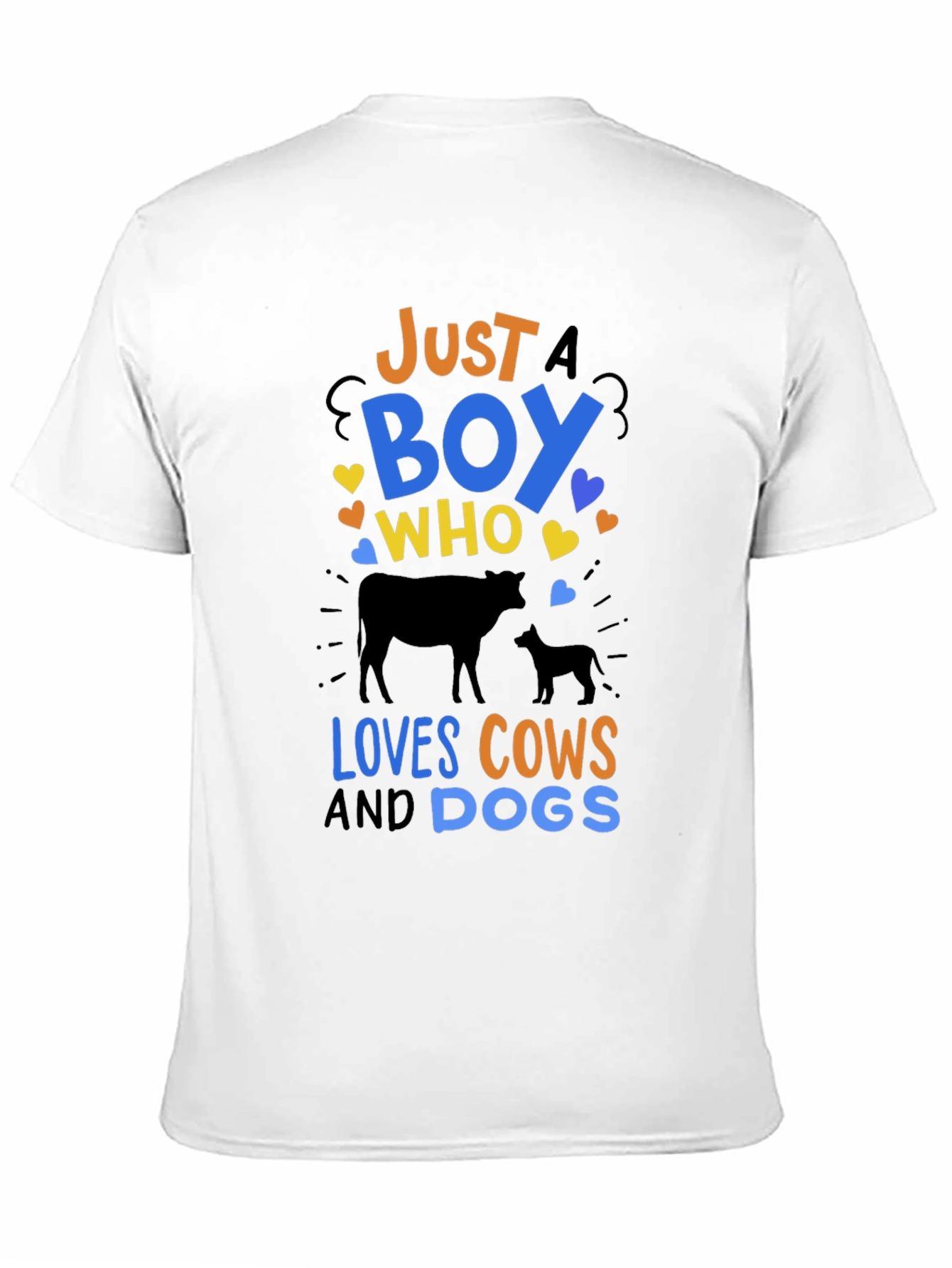 Camiseta Just a Boy Who Loves Cows and Dogs