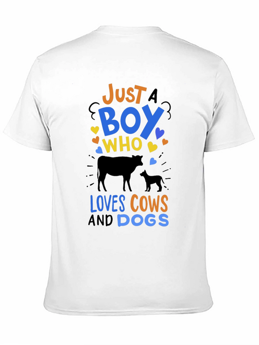 Camiseta Just a Boy Who Loves Cows and Dogs