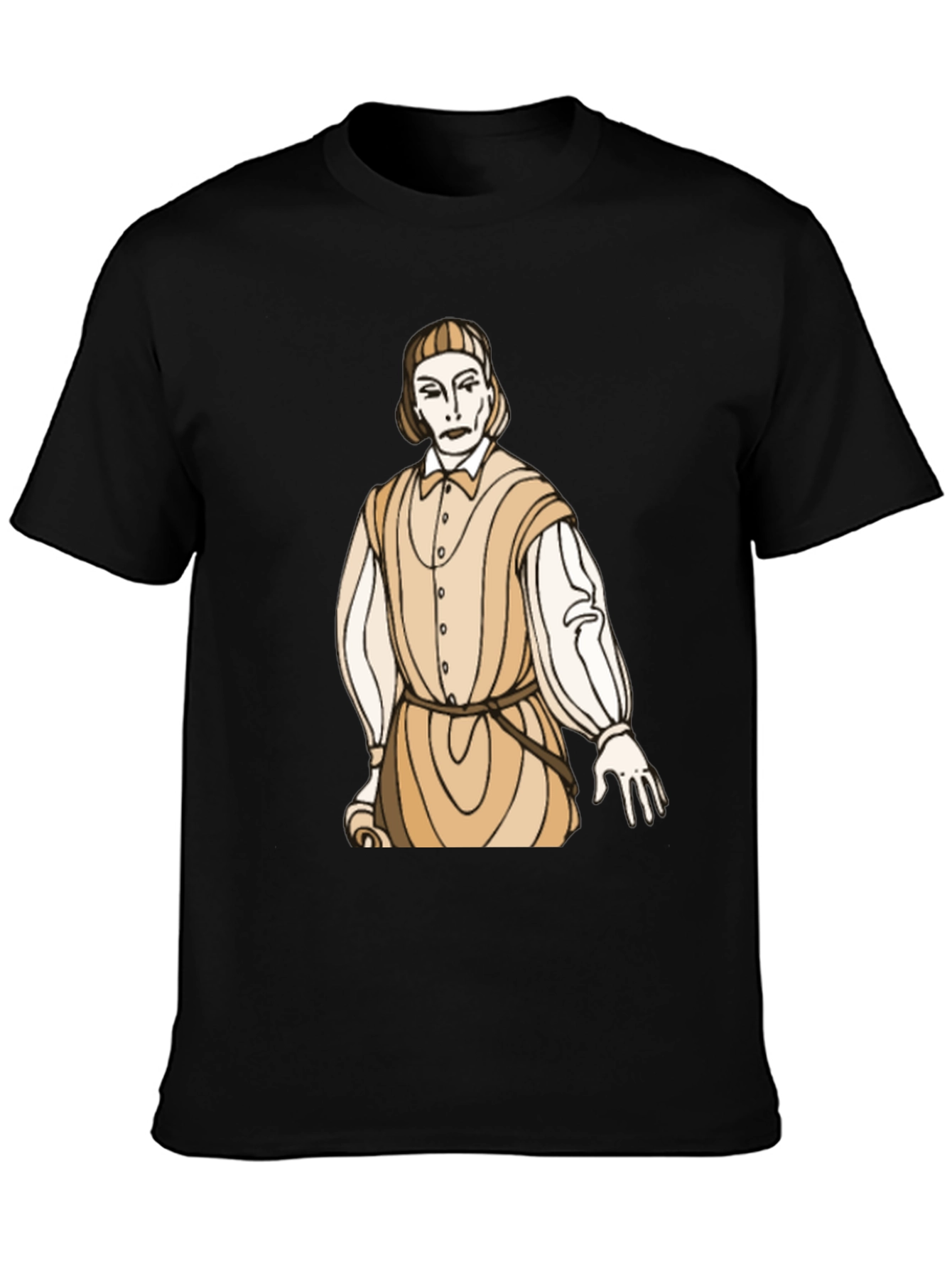 Camiseta Negra con Diseño Histórico