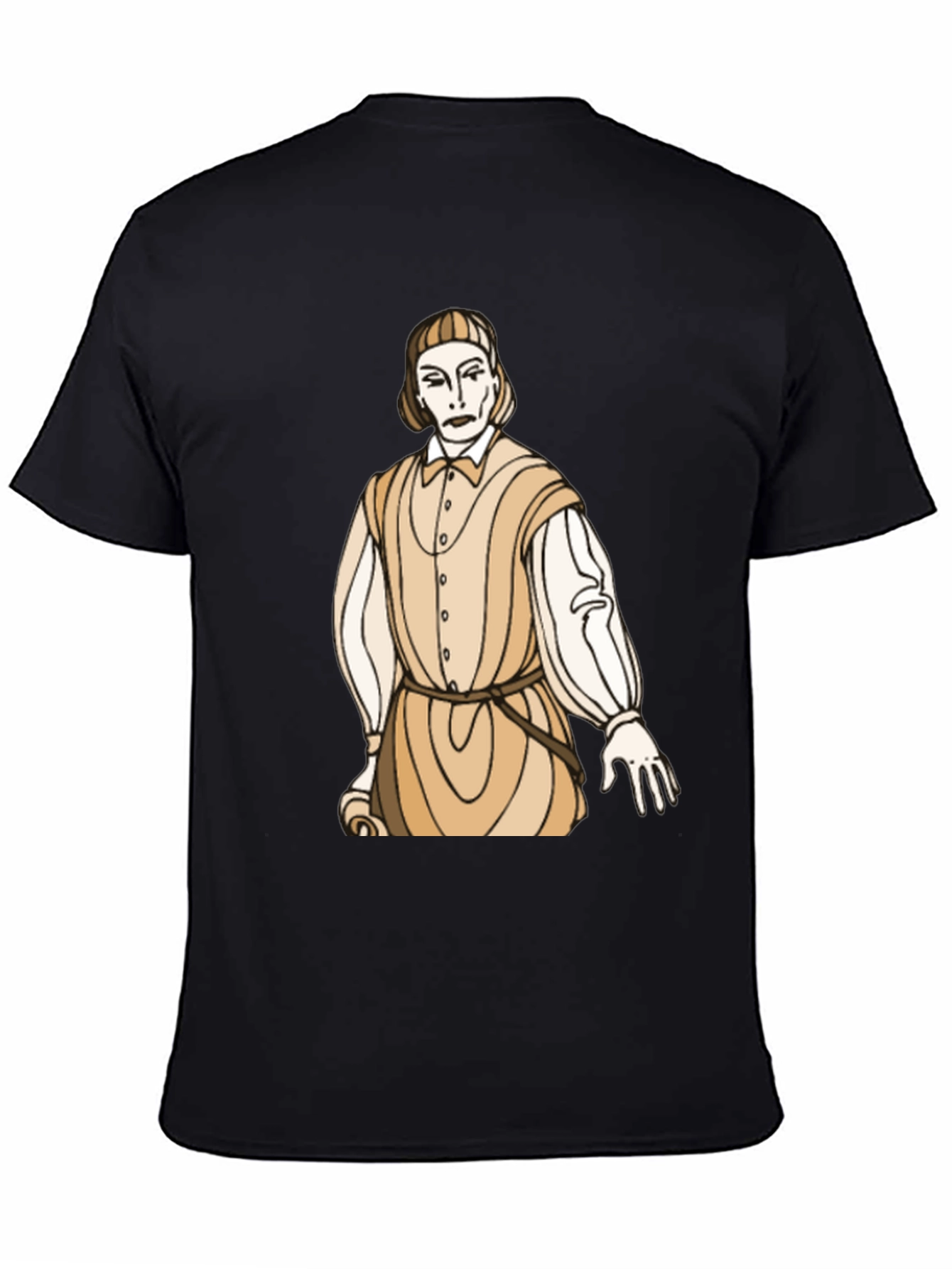 Camiseta Negra con Diseño Histórico