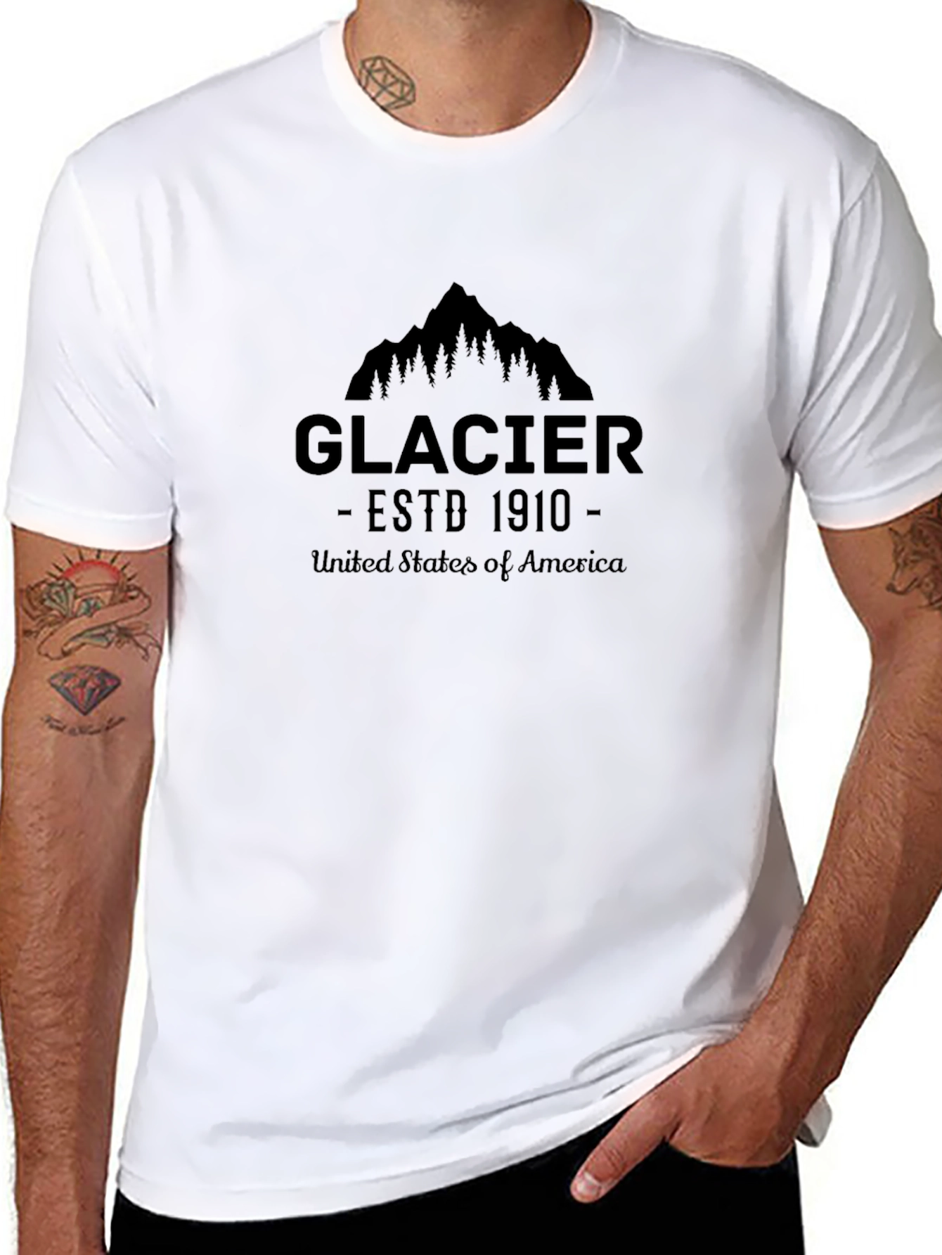 Camiseta Negra Glacier National Park ESTD 1910