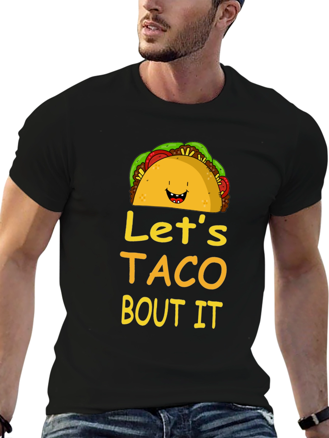 Camiseta Negra Lets Taco Bout It Divertida