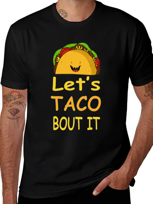 Camiseta Negra Lets Taco Bout It Divertida