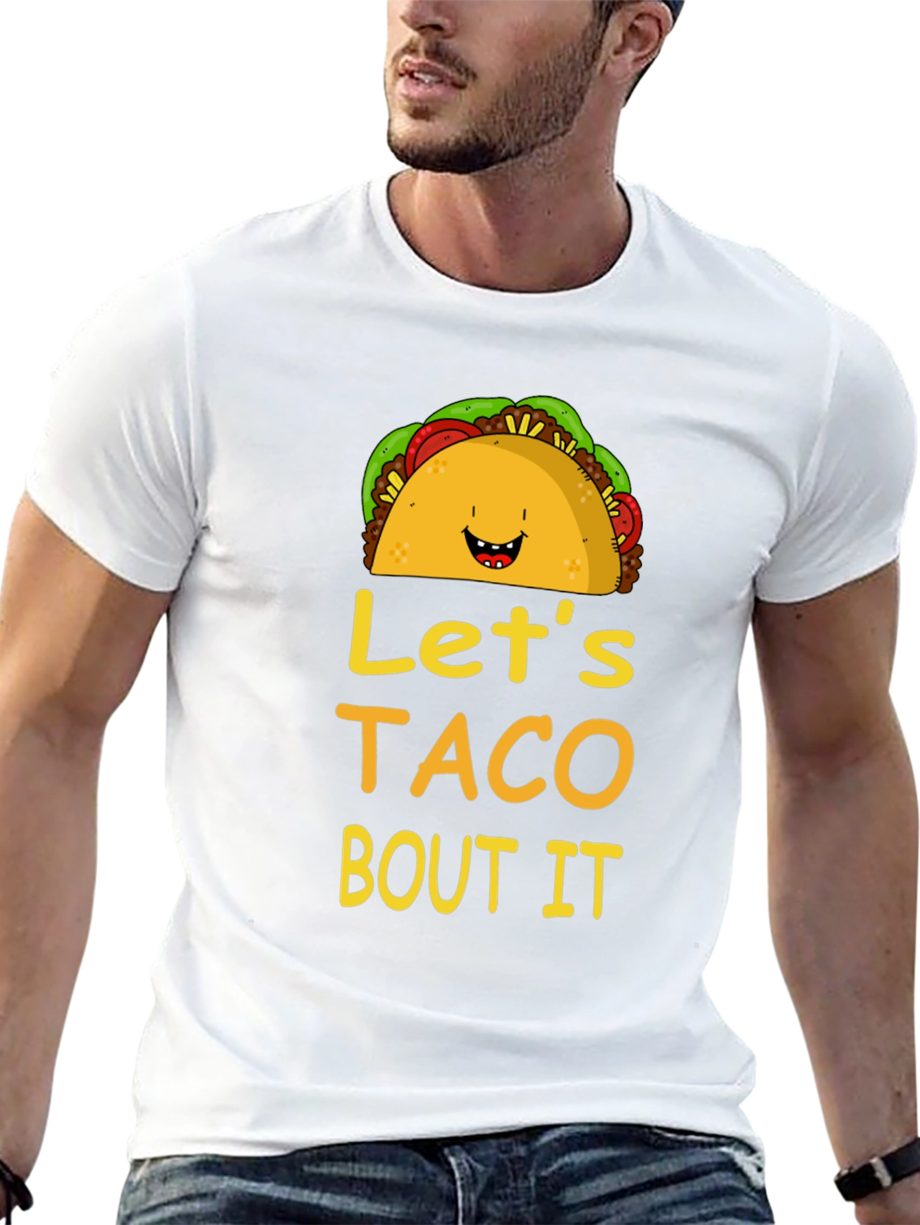 Camiseta Negra Lets Taco Bout It Divertida