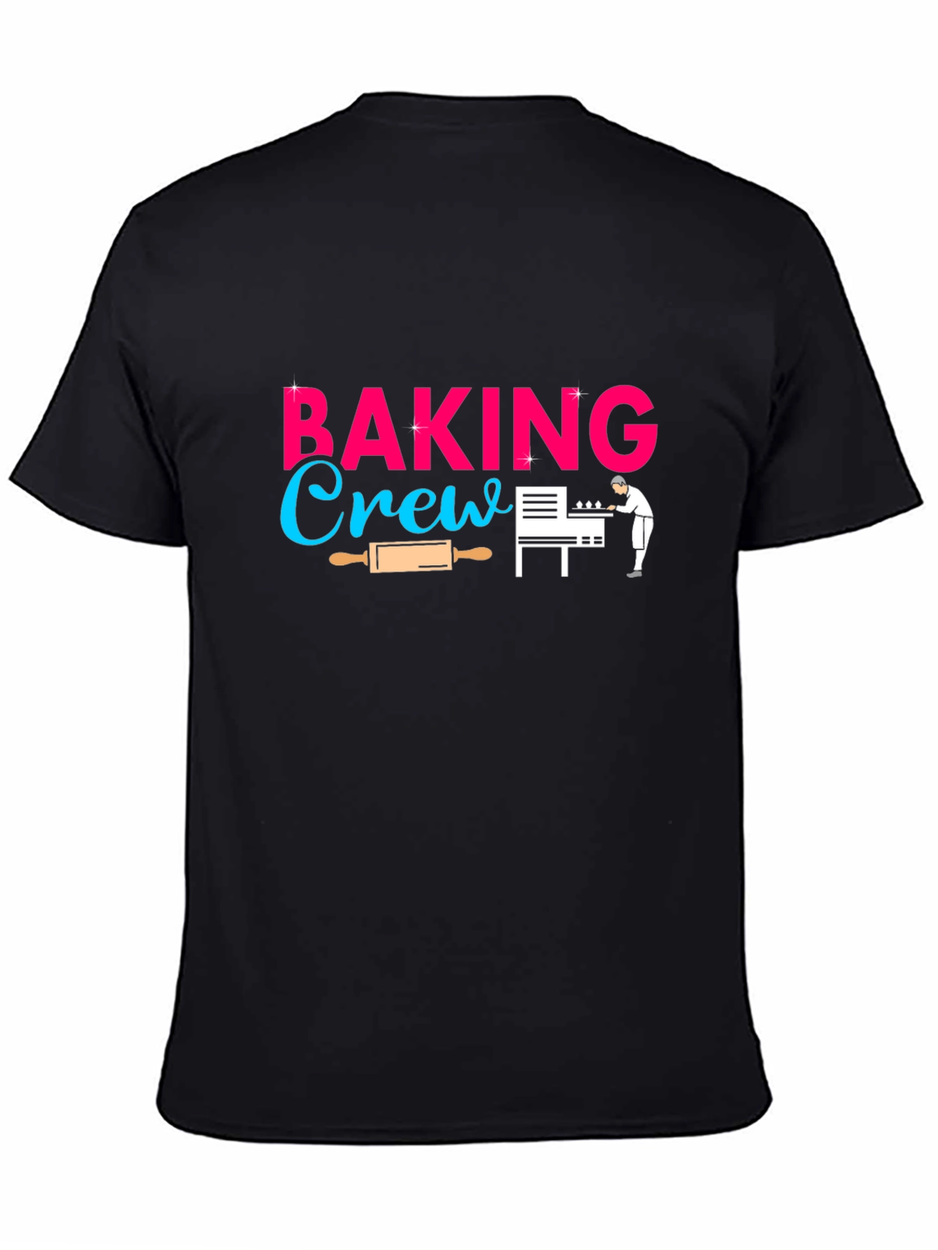 Camiseta Negra Baking Crew para Amantes de la Repostería