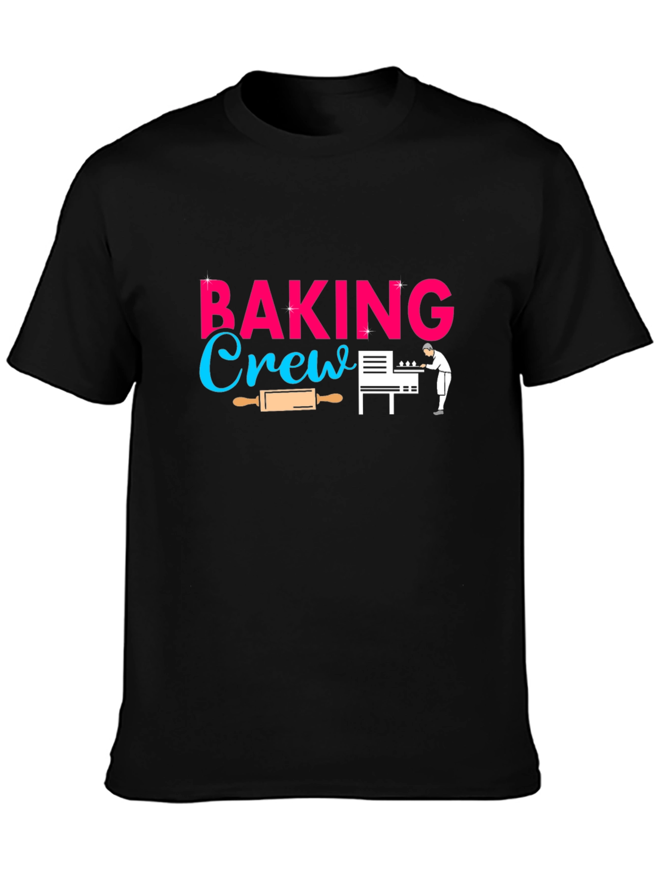 Camiseta Negra Baking Crew para Amantes de la Repostería