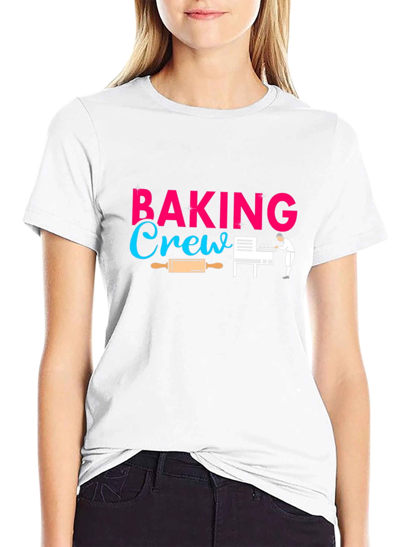 Camiseta Negra Baking Crew para Amantes de la Repostería