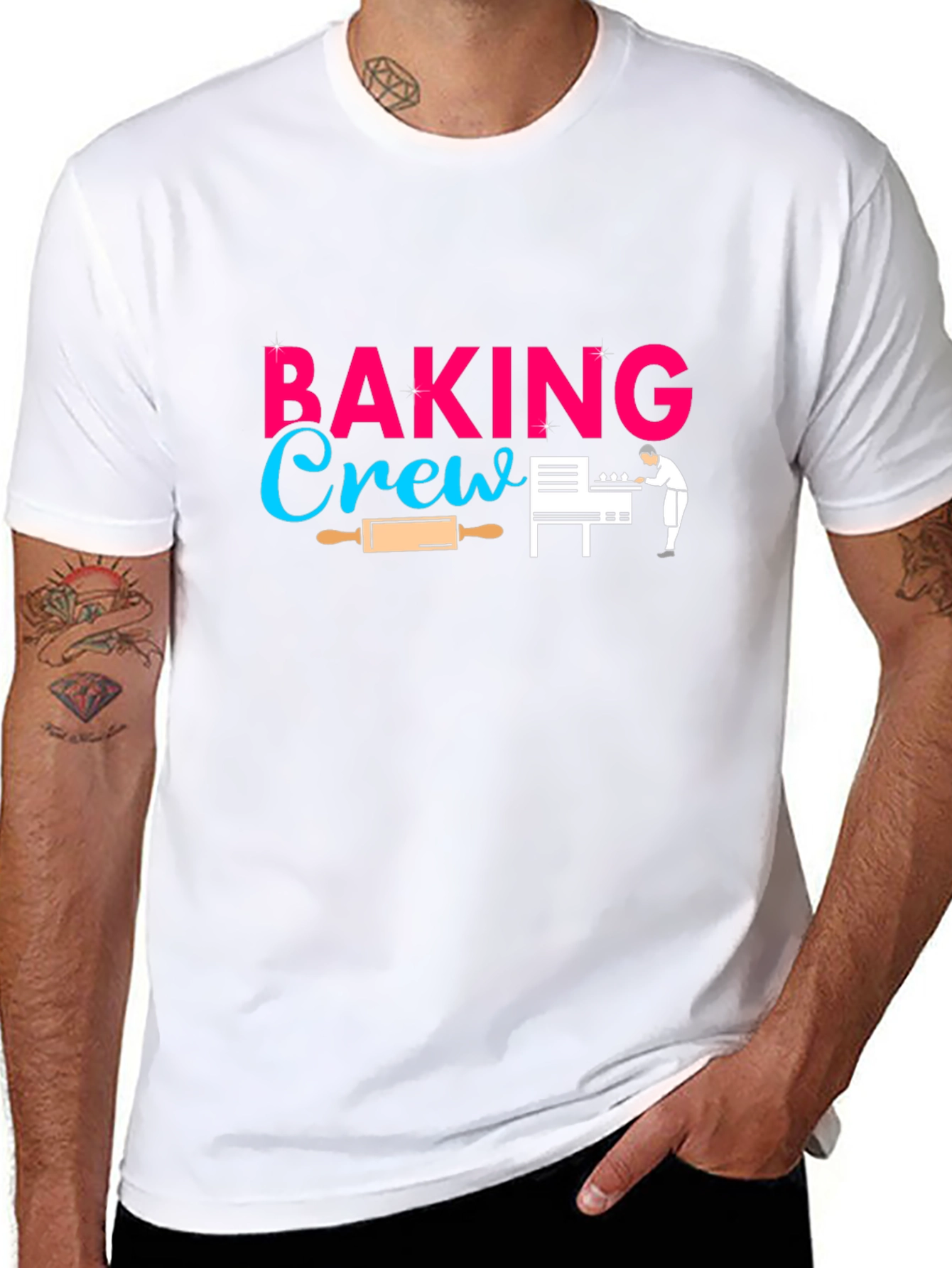 Camiseta Negra Baking Crew para Amantes de la Repostería