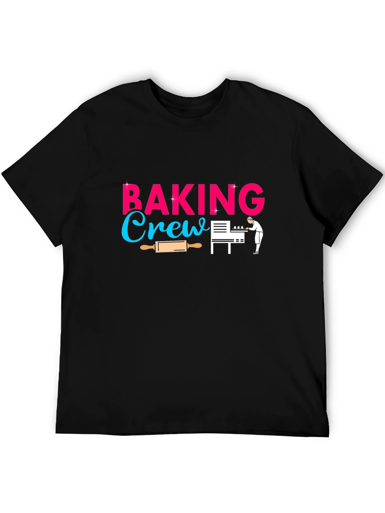 Camiseta Negra Baking Crew para Amantes de la Repostería