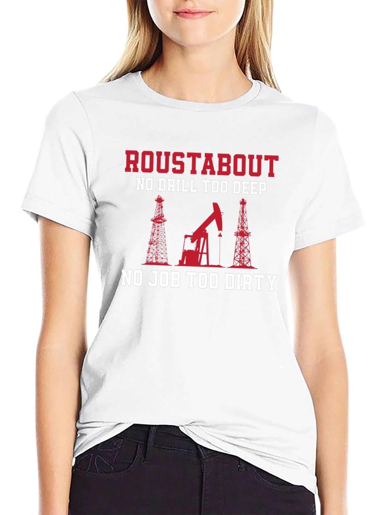 Camiseta Negra Roustabout: Para Trabajadores Petroleros