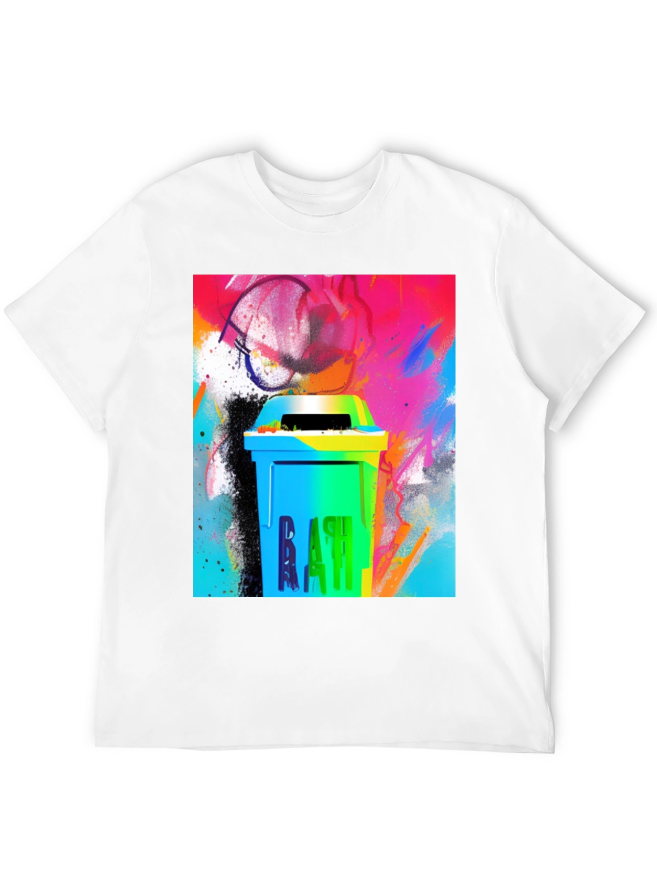 Camiseta Negra con Diseño Artístico de Basura Urbana