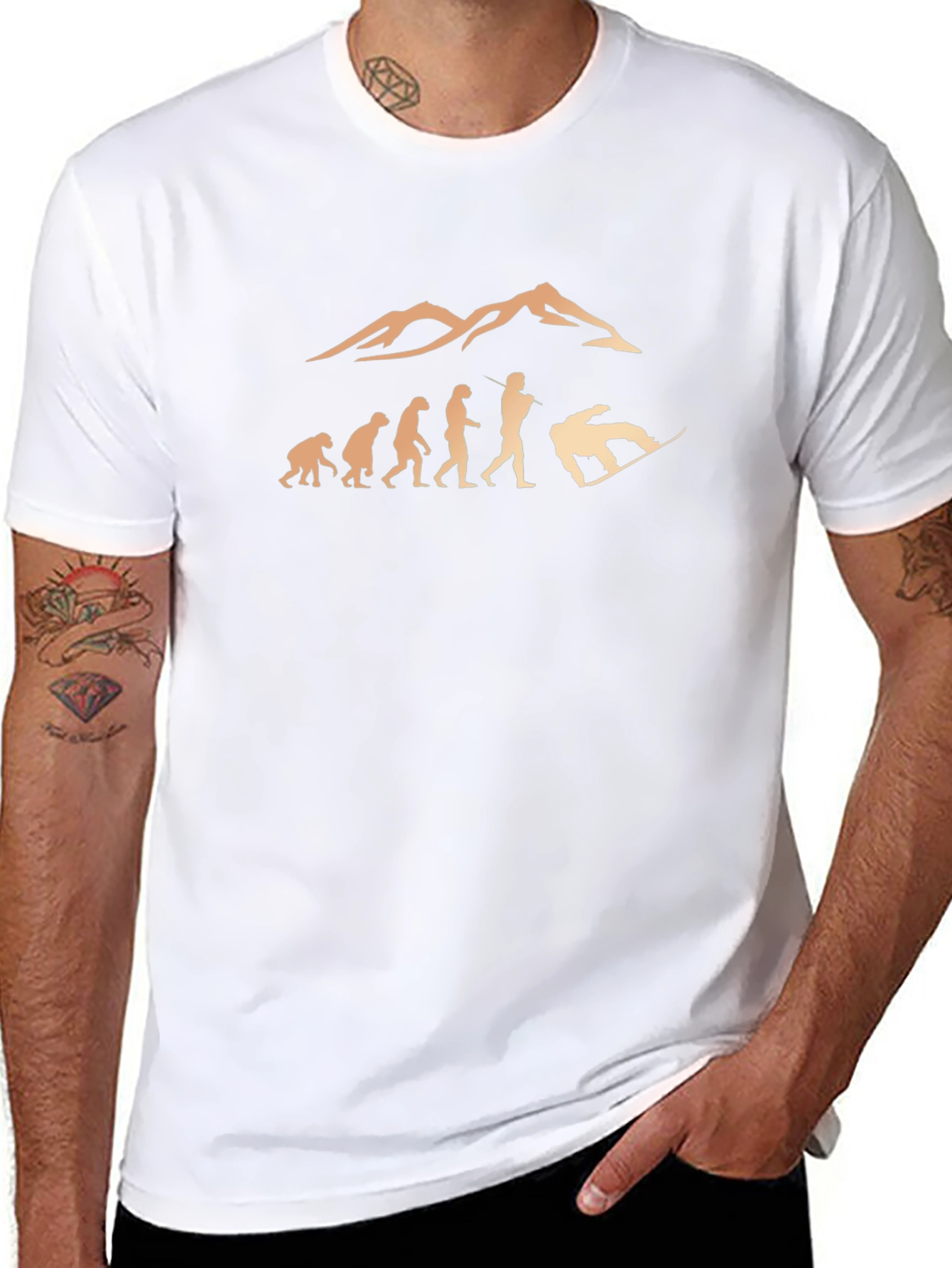Camiseta Negra Hombre - Evolución al Snowboard