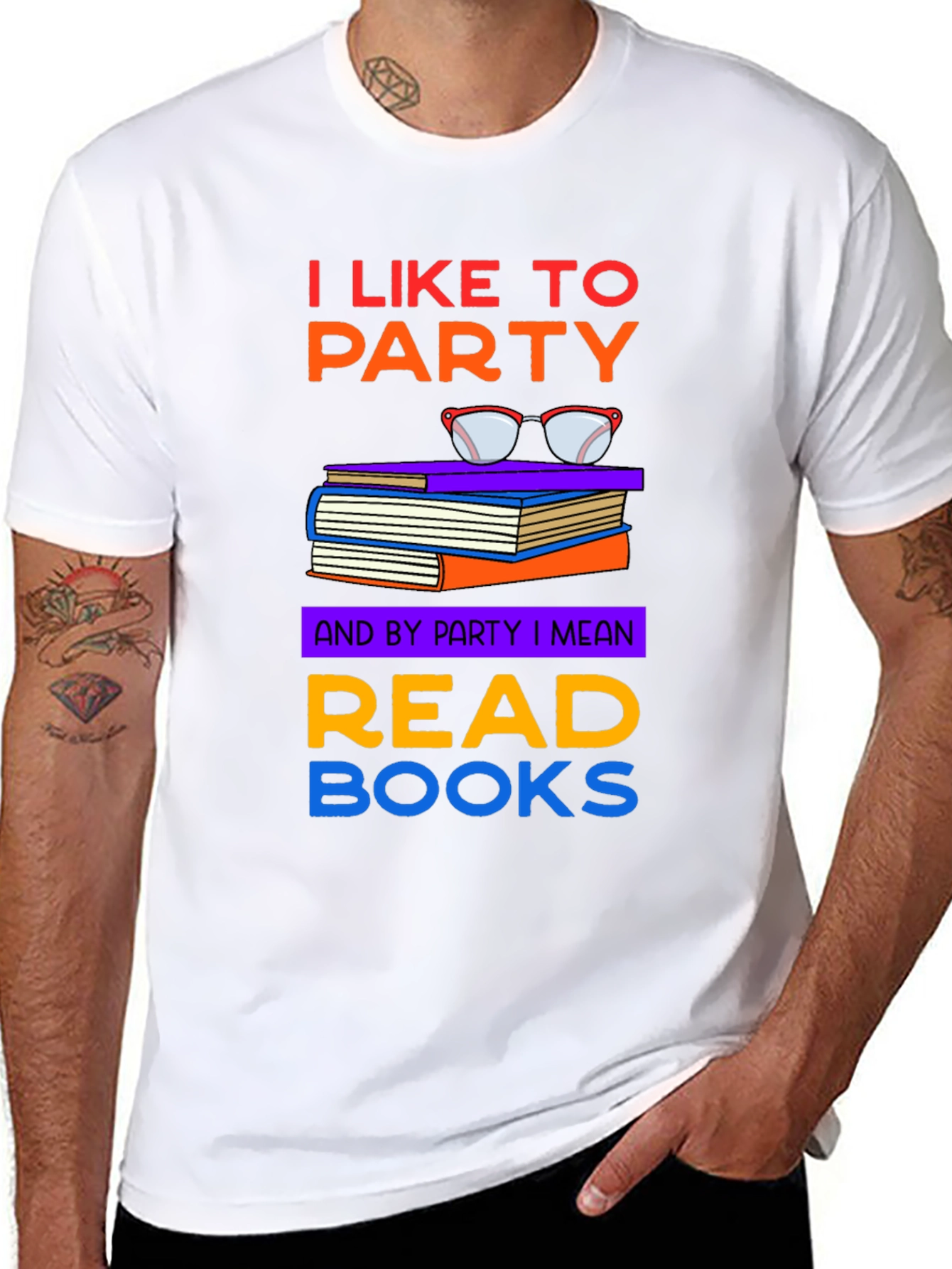 Camiseta Negra: I Like to Party Read Books