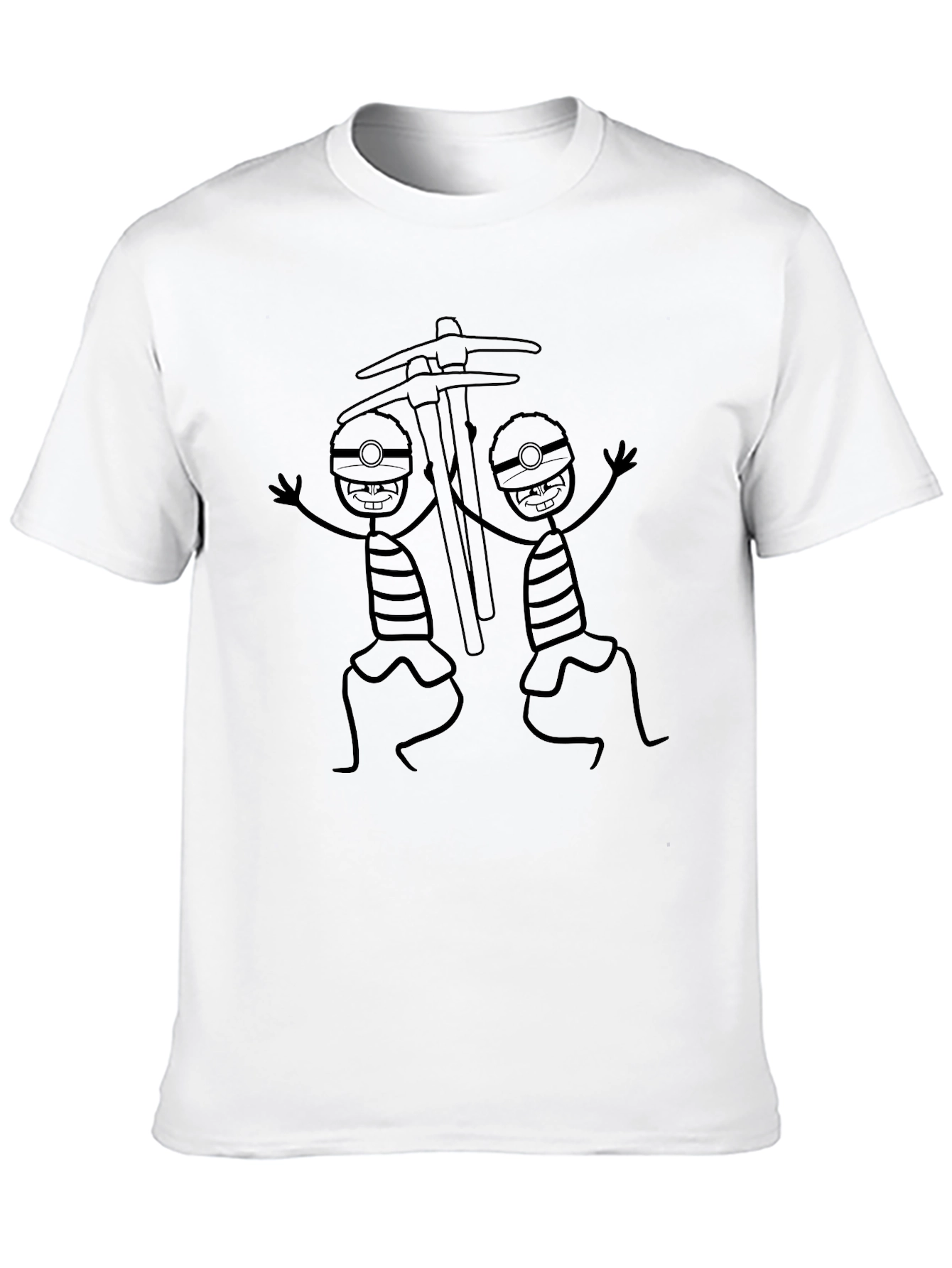 Camiseta Negra con Diseño Mineros Divertidos
