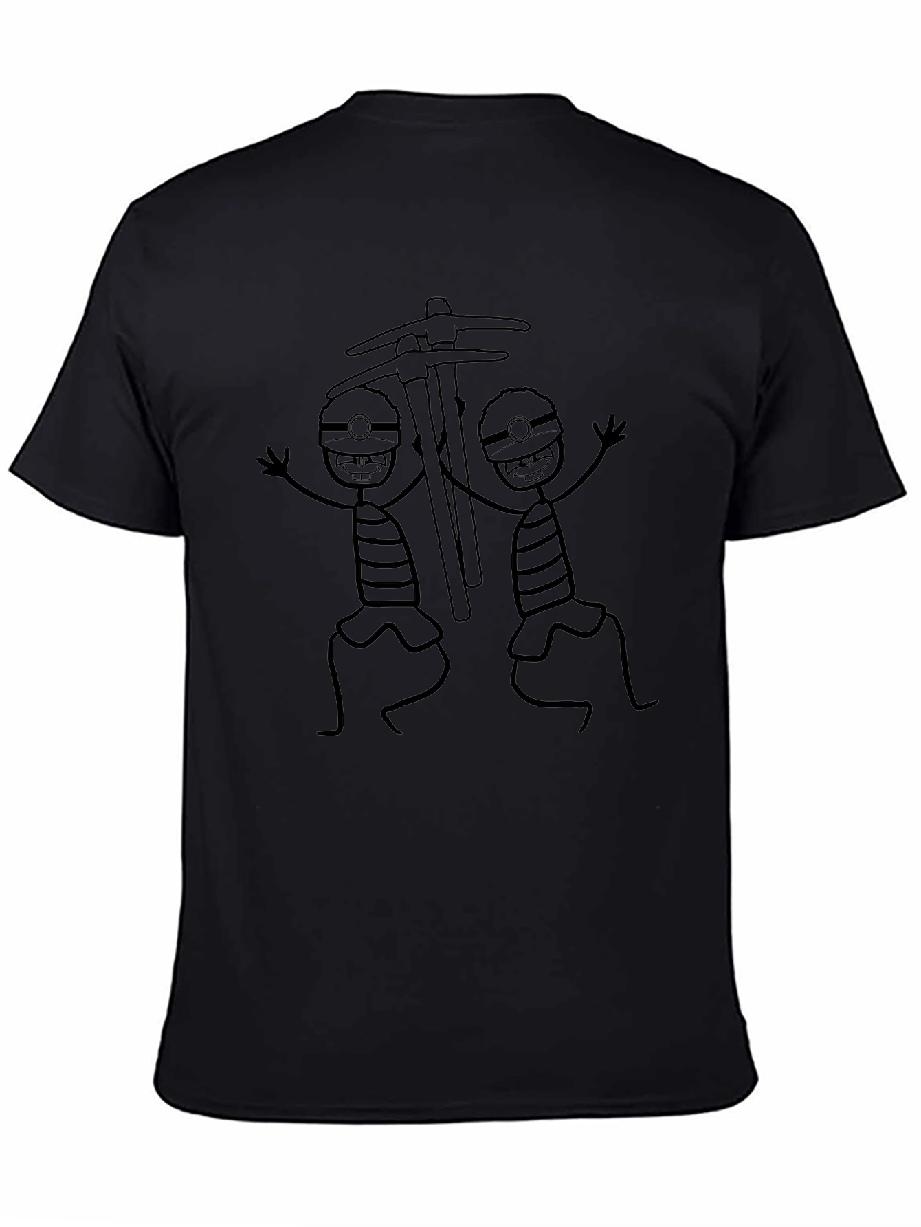 Camiseta Negra con Diseño Mineros Divertidos