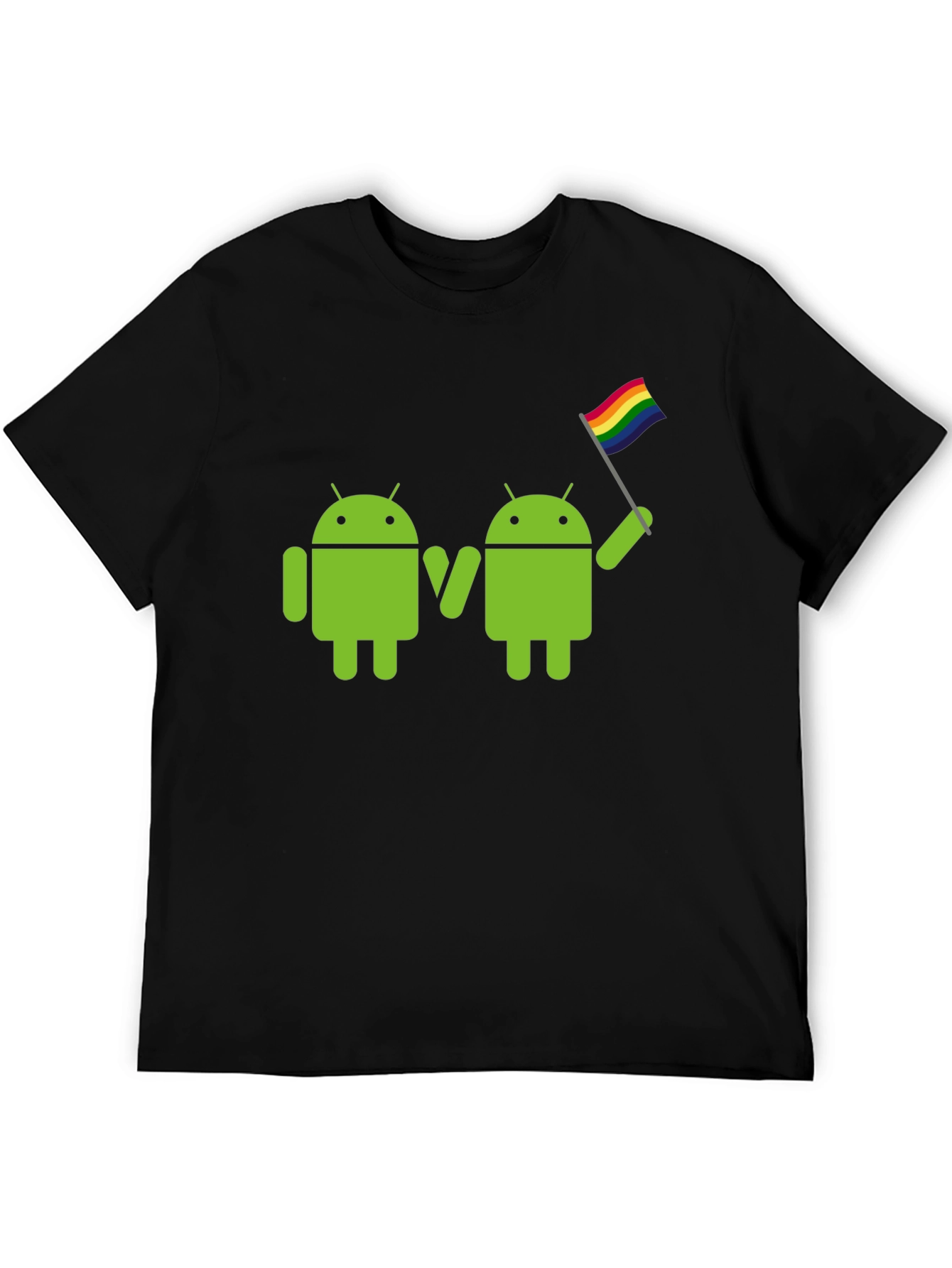Camiseta Negra Android LGBT Pride