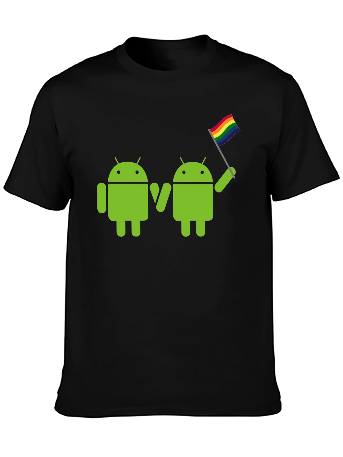 Camiseta Negra Android LGBT Pride