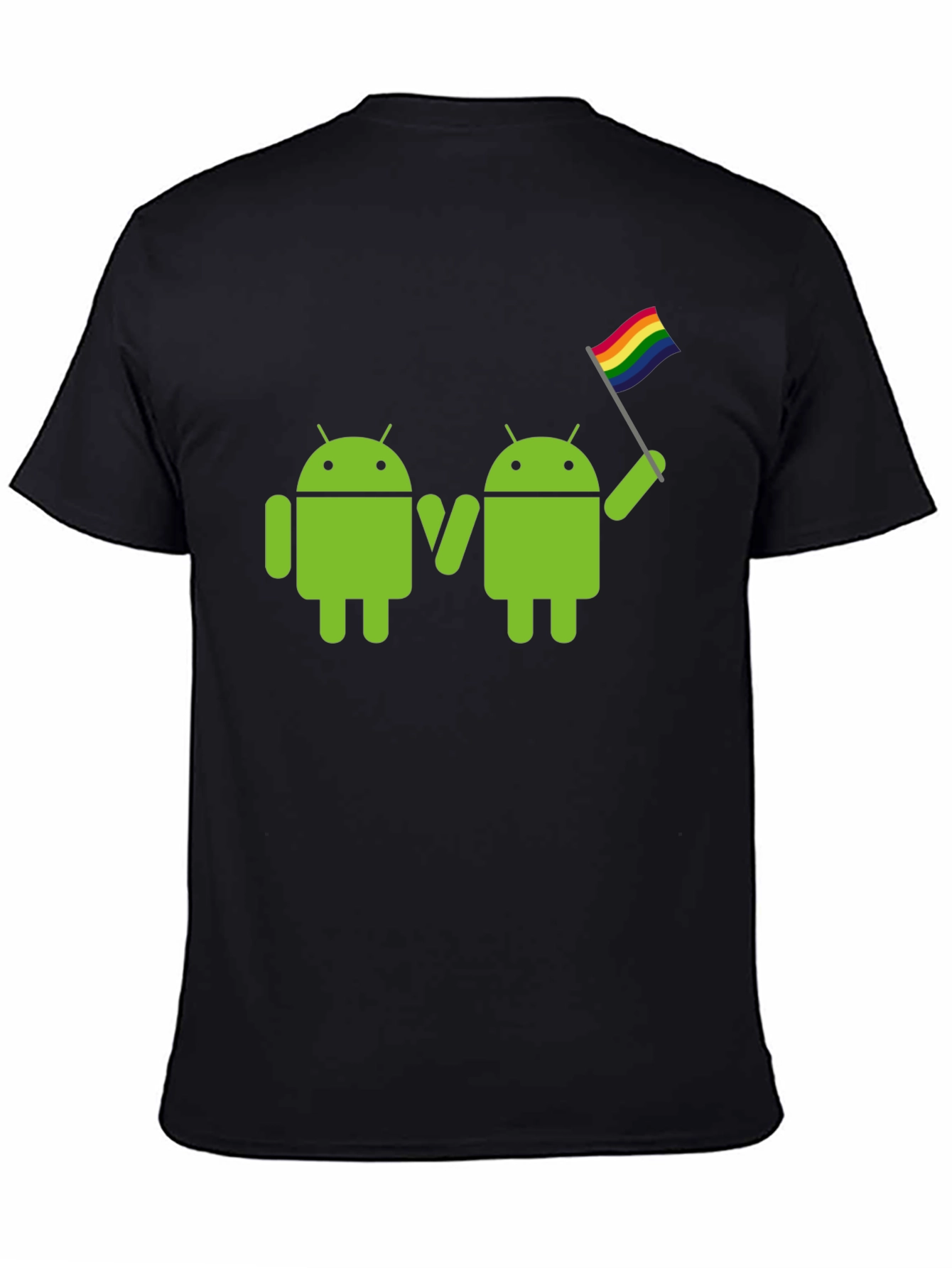 Camiseta Negra Android LGBT Pride
