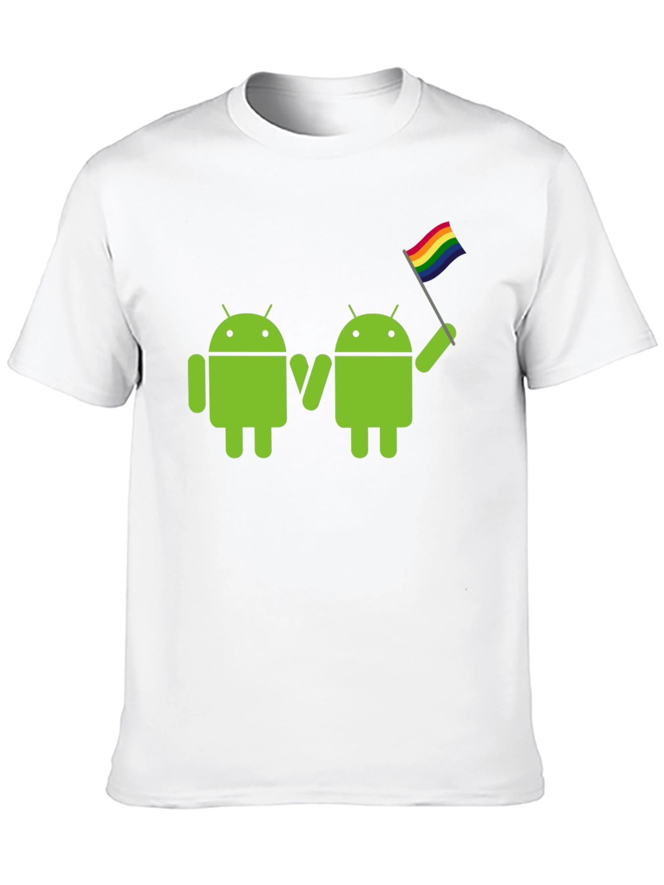 Camiseta Negra Android LGBT Pride