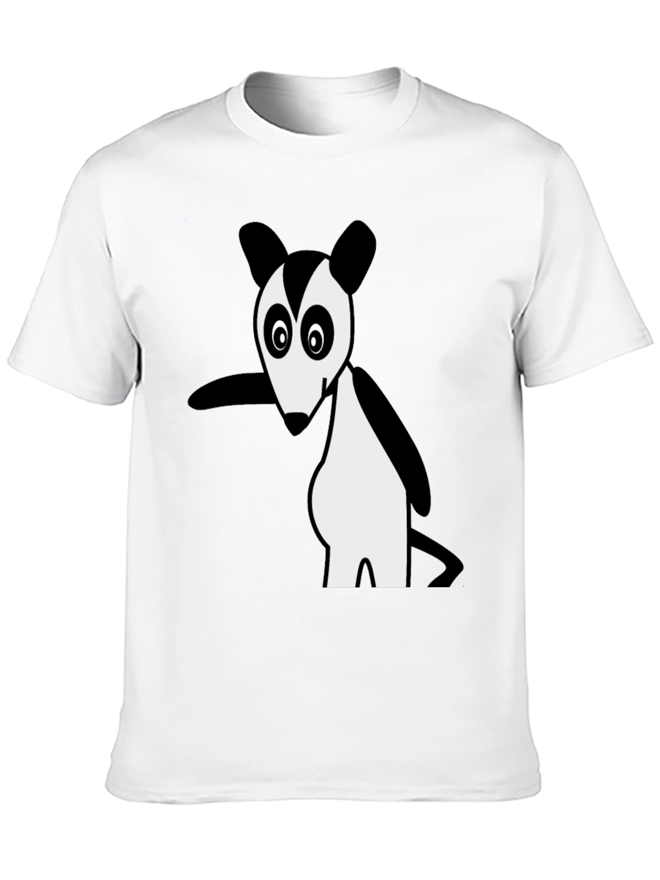 Camiseta Negra con Diseño de Zarigüeya Animada