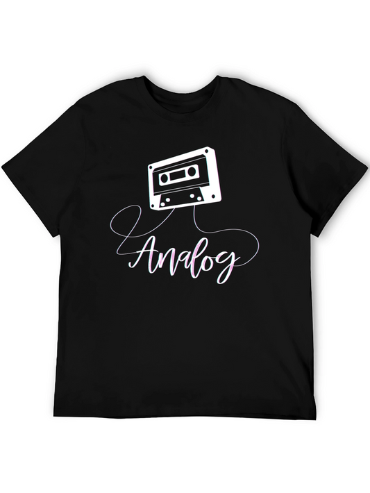 Camiseta Negra Analog Estilo Retro