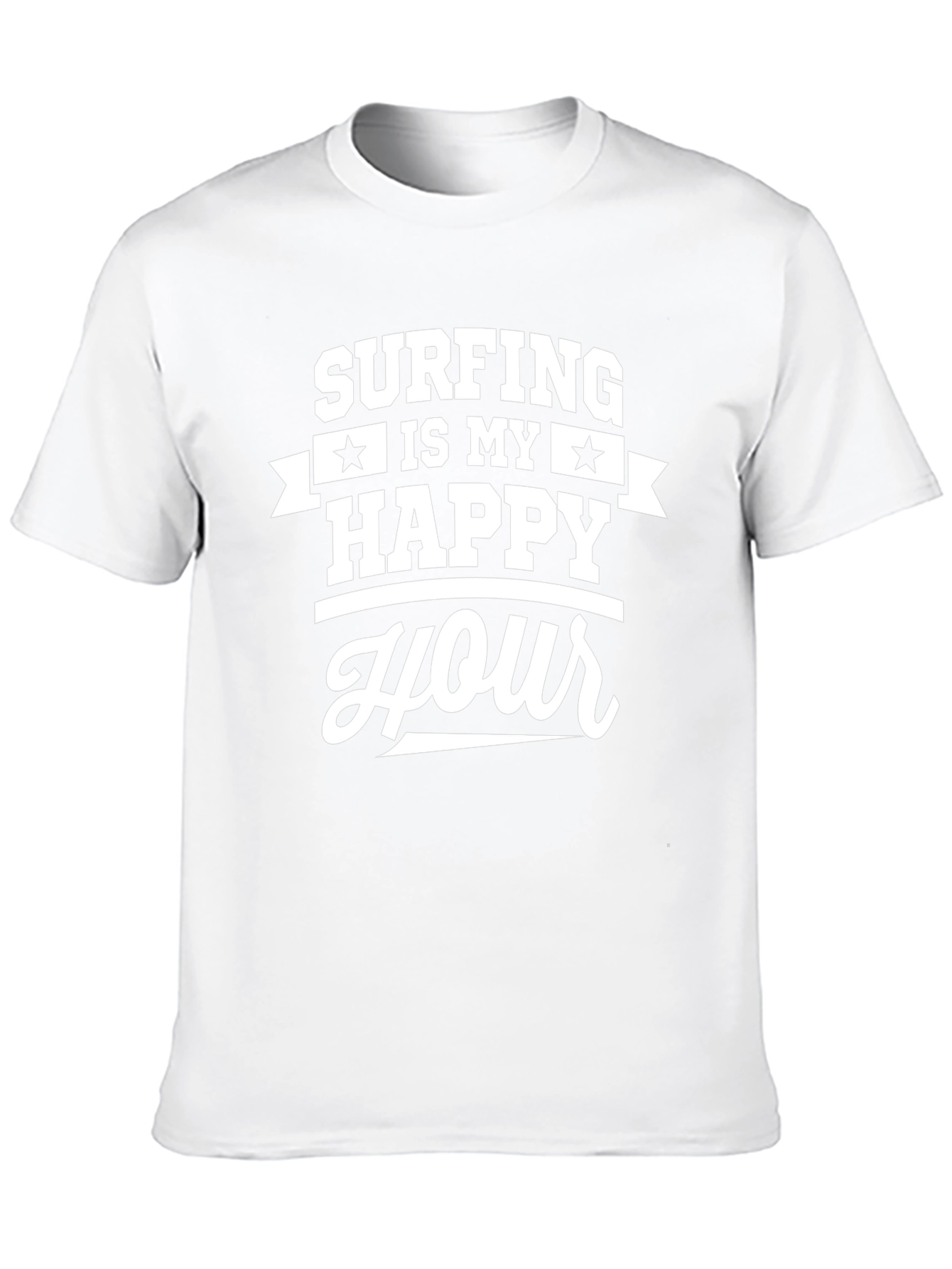 Camiseta Negra Surfing Is My Happy Hour