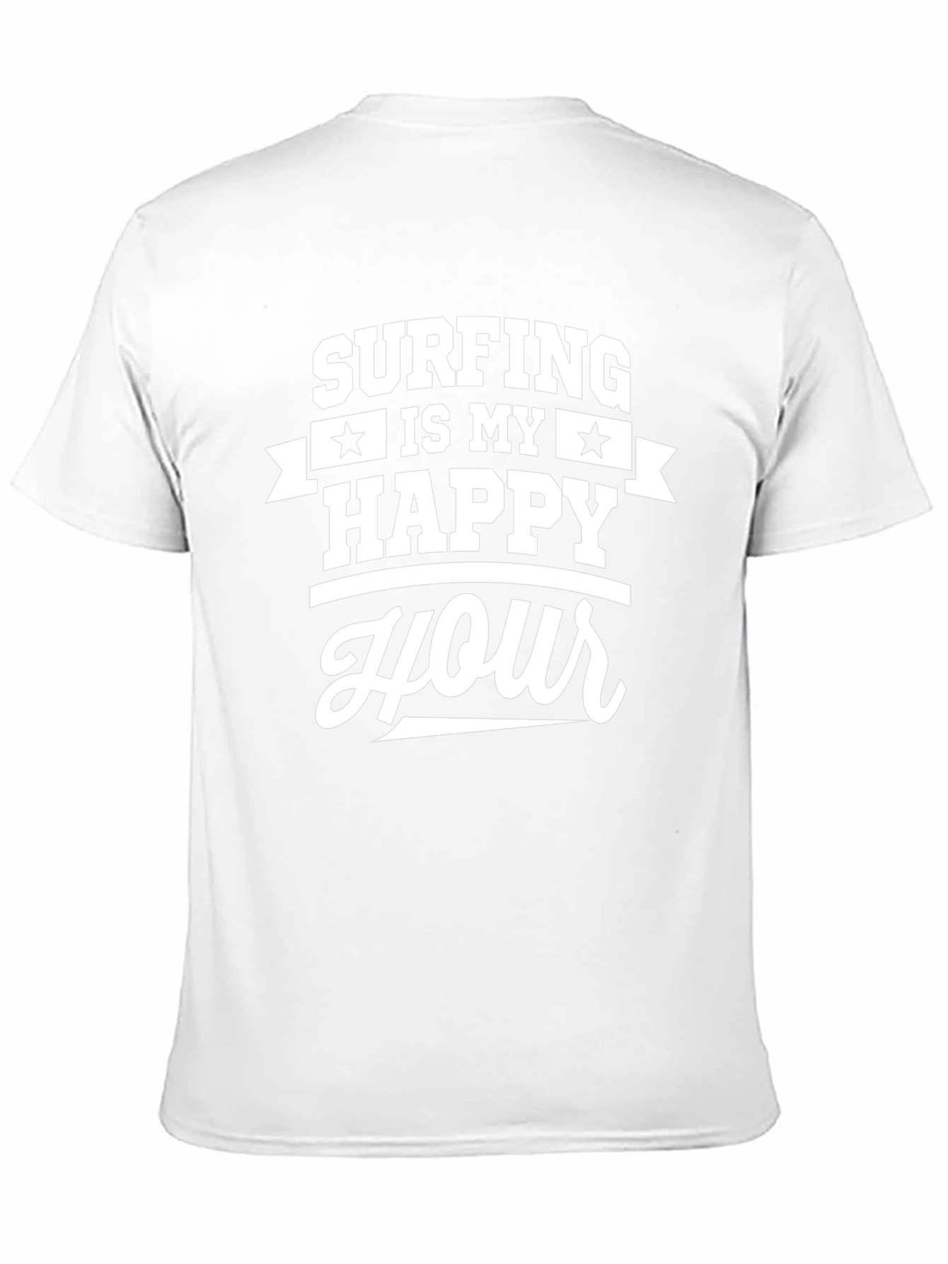 Camiseta Negra Surfing Is My Happy Hour