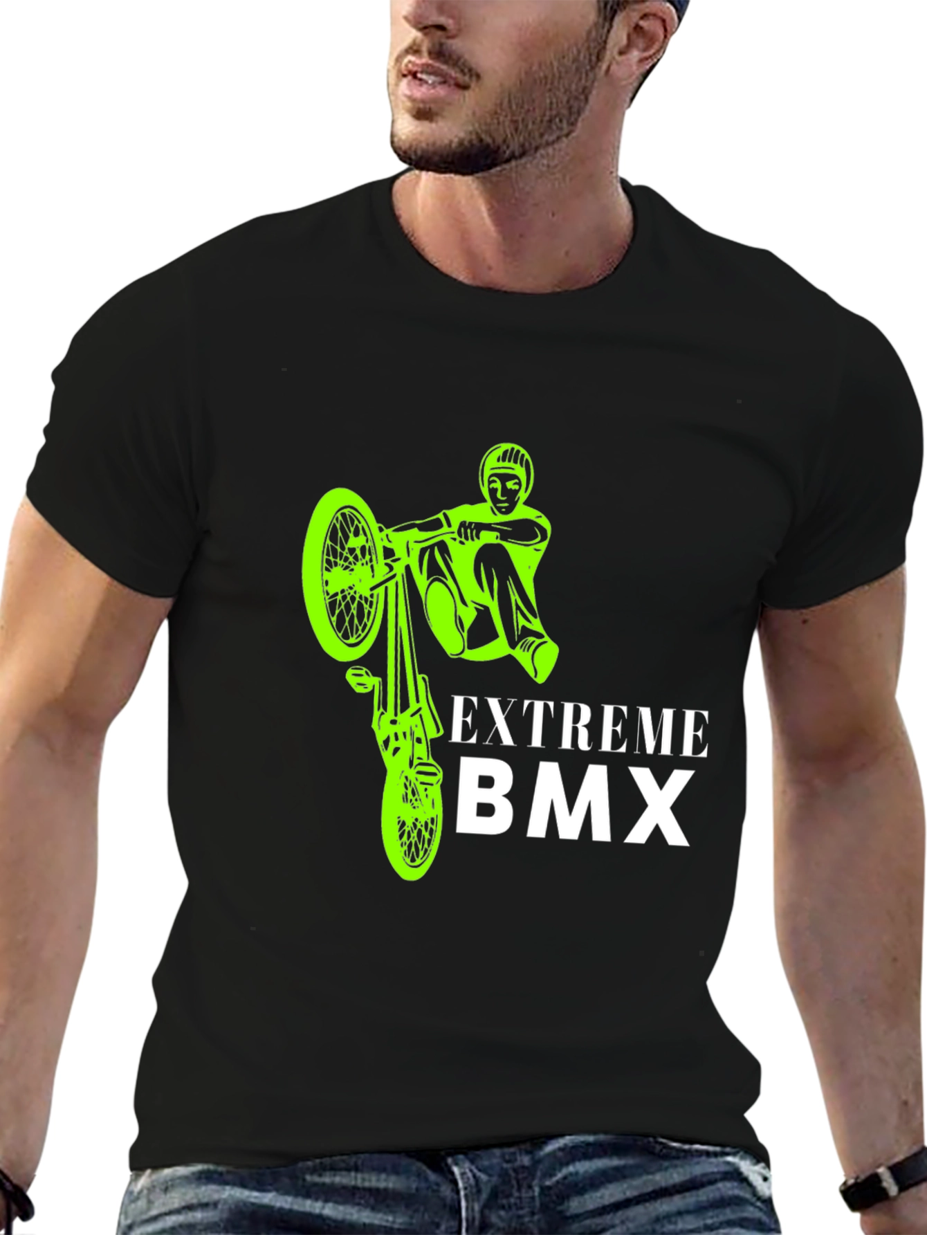 Camiseta Negra BMX Extremo para Hombre