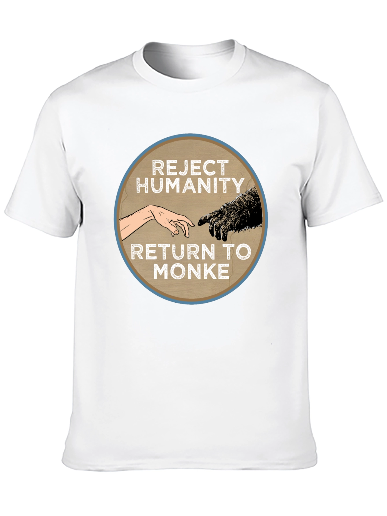 Camiseta Negra: Rechaza la Humanidad Regresa al Monke