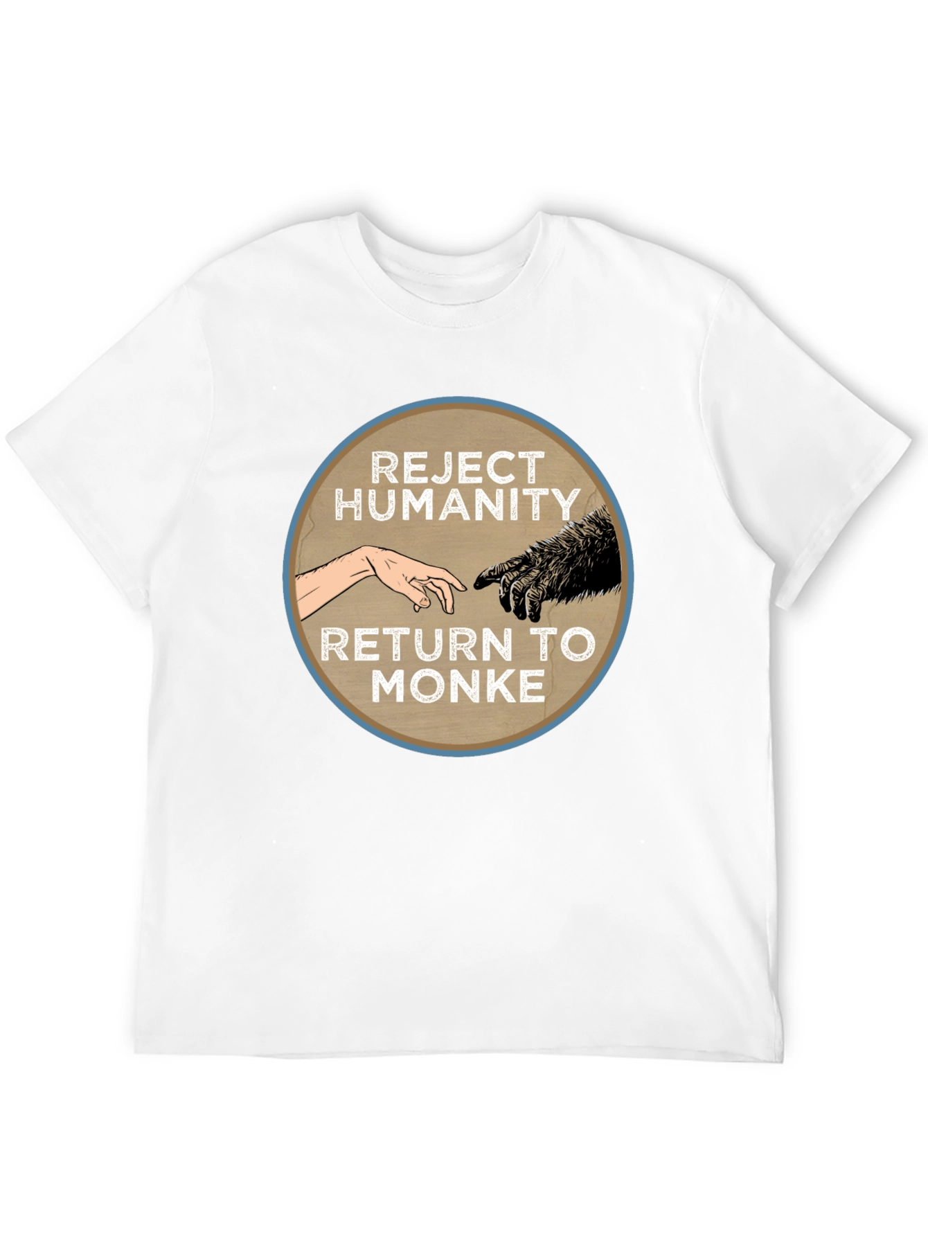 Camiseta Negra: Rechaza la Humanidad Regresa al Monke