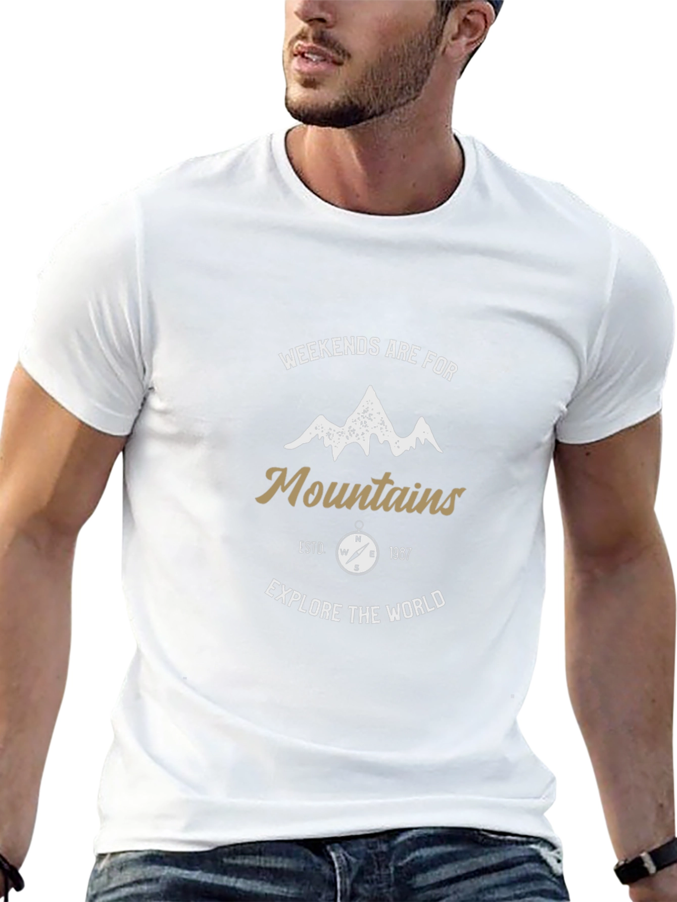 Camiseta Negra Aventura Montaña Hombre