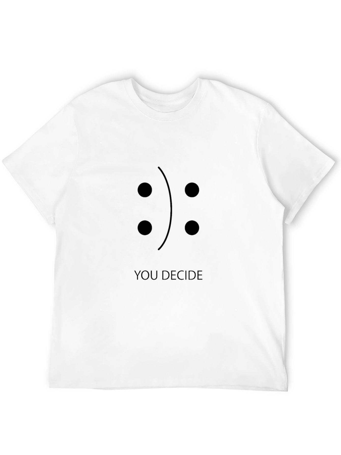Camiseta Negra Tú Decides con Diseño Emoticono