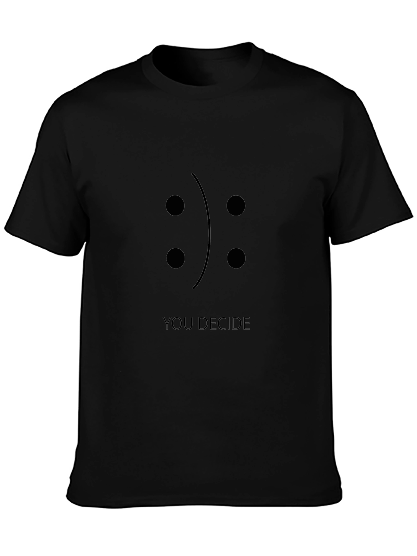 Camiseta Negra Tú Decides con Diseño Emoticono
