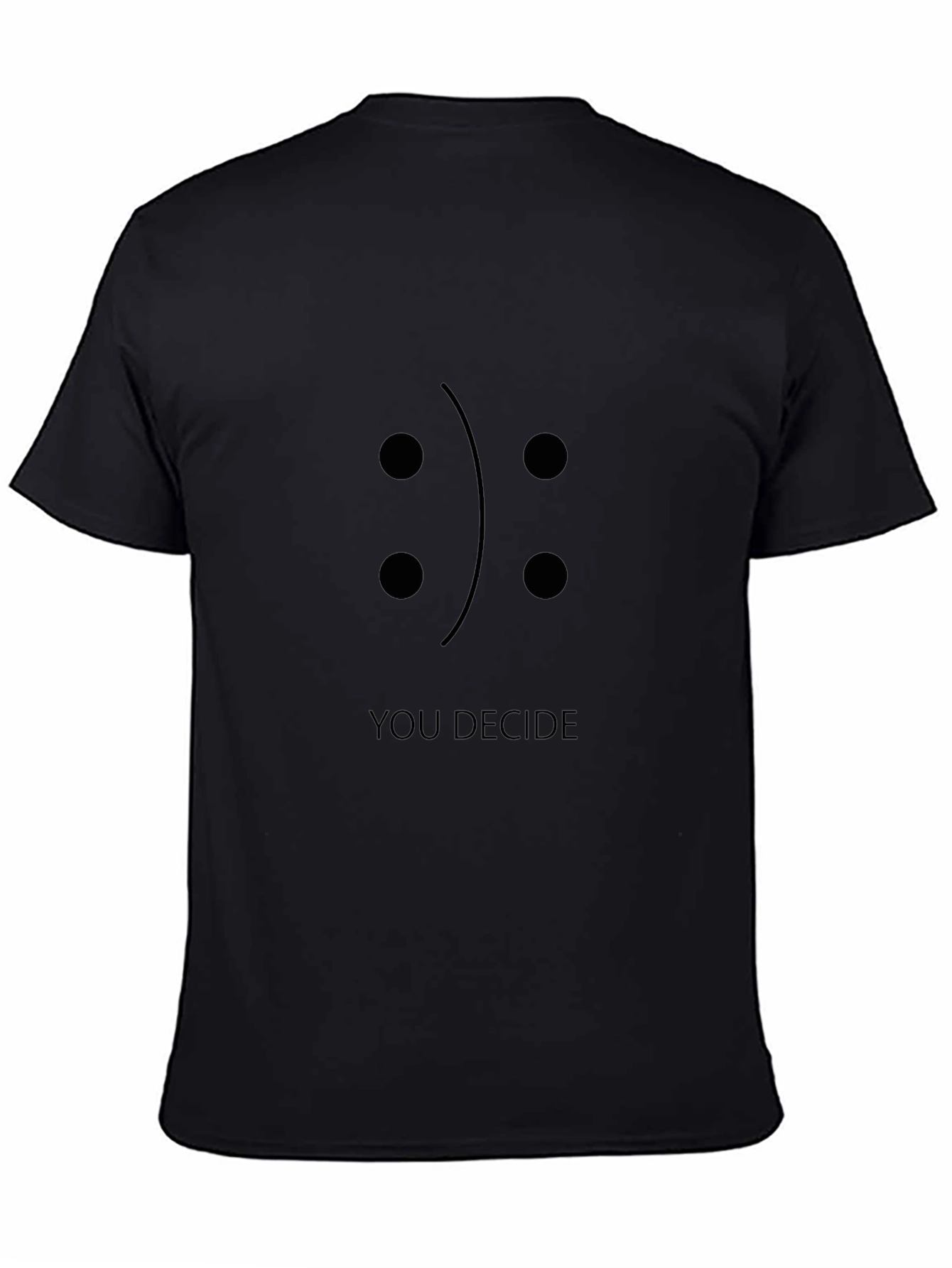 Camiseta Negra Tú Decides con Diseño Emoticono