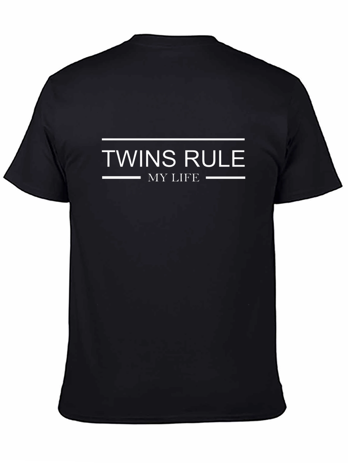 Camiseta Negra Twins Rule My Life para Hombre