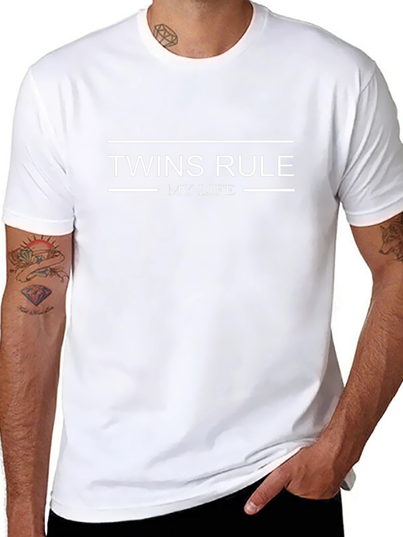 Camiseta Negra Twins Rule My Life para Hombre