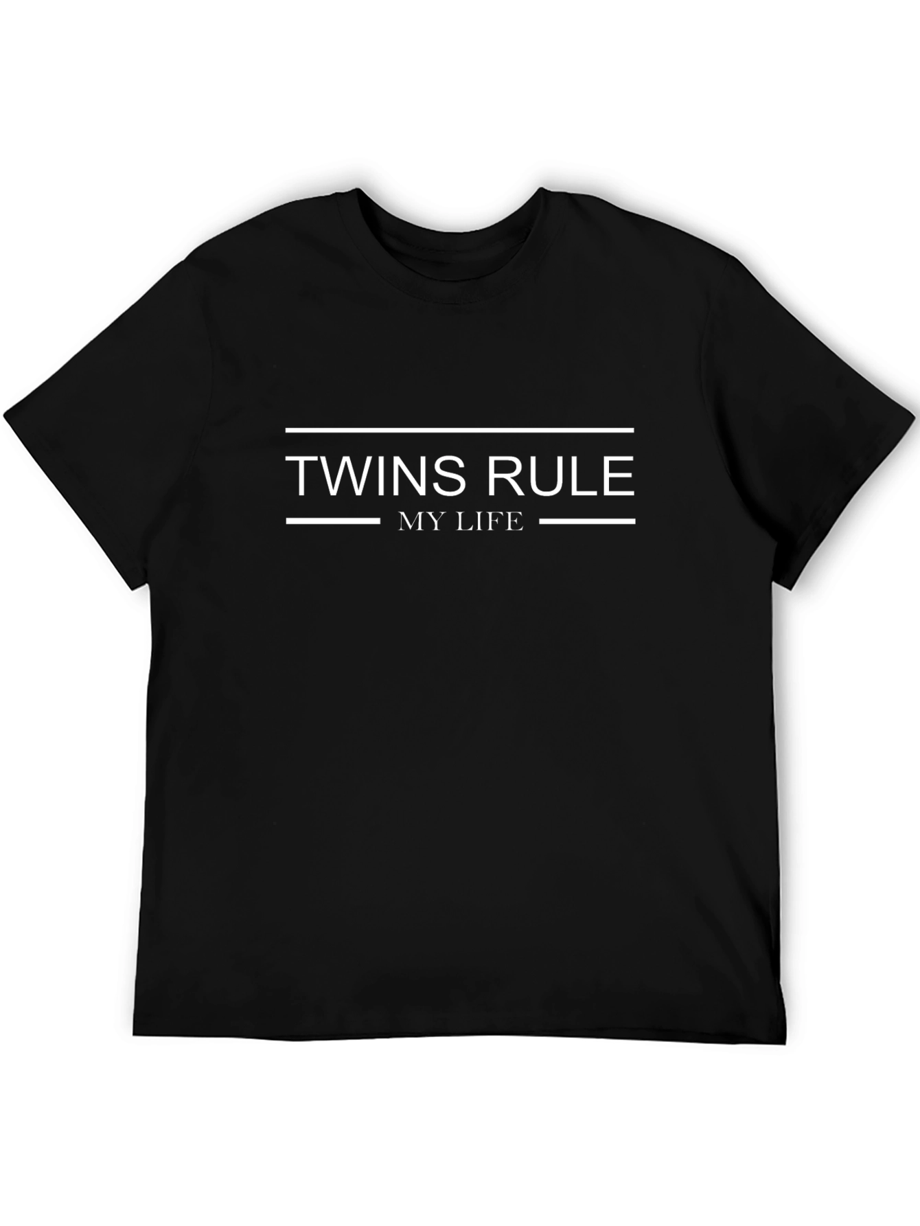Camiseta Negra Twins Rule My Life para Hombre