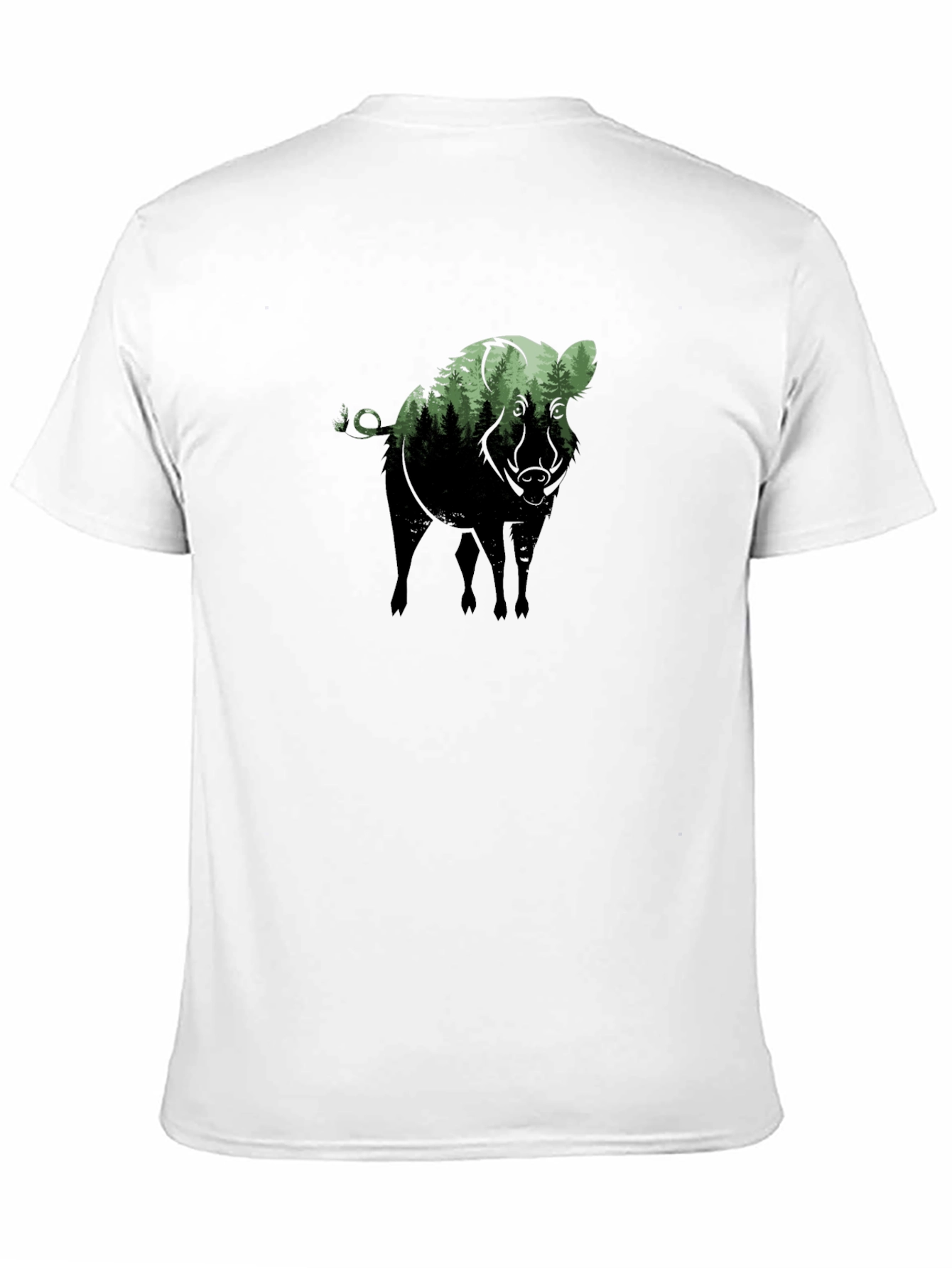 Camiseta Negra con Diseño de Jabalí Bosque