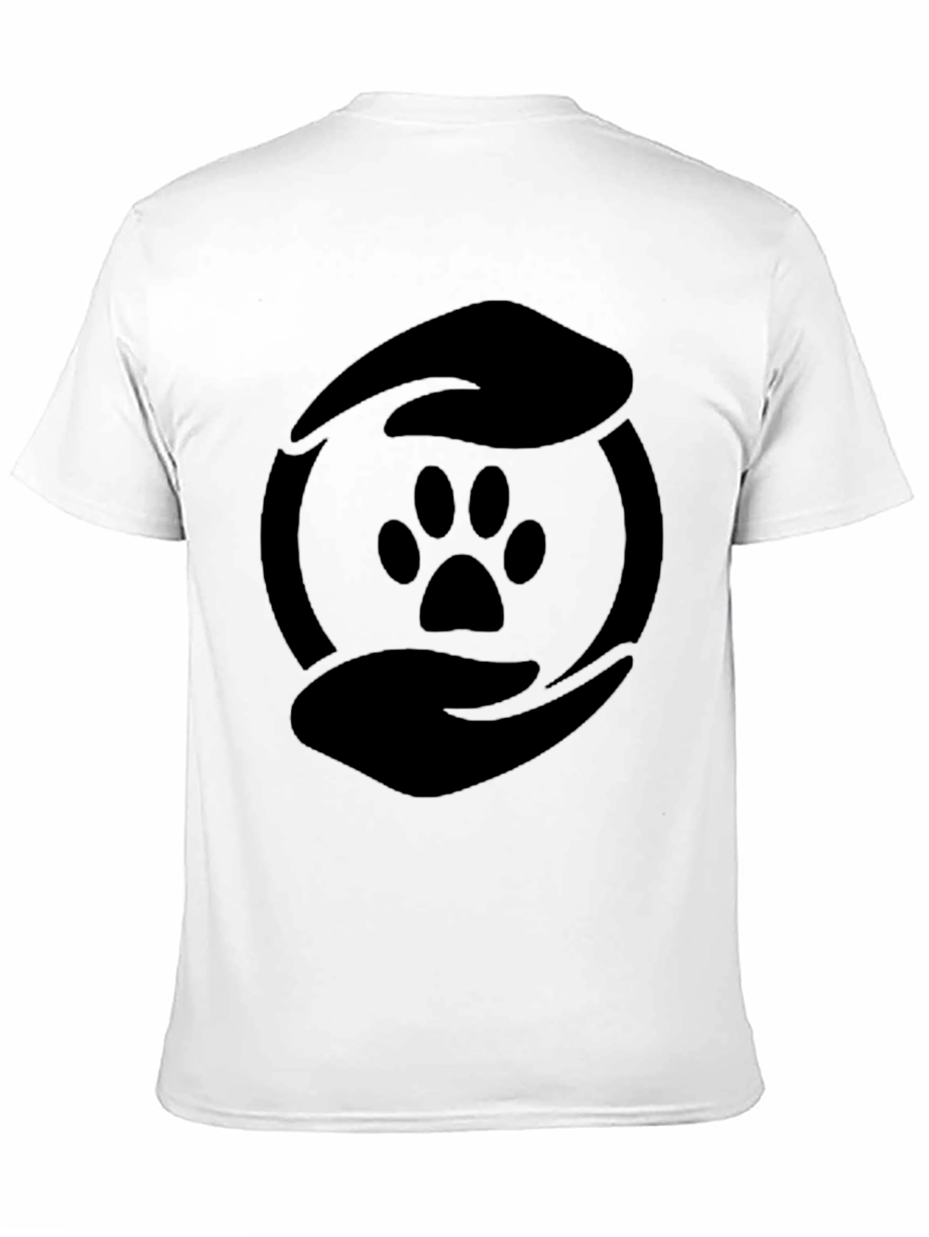 Camiseta Negra Huella de Pata Cuidado Animal