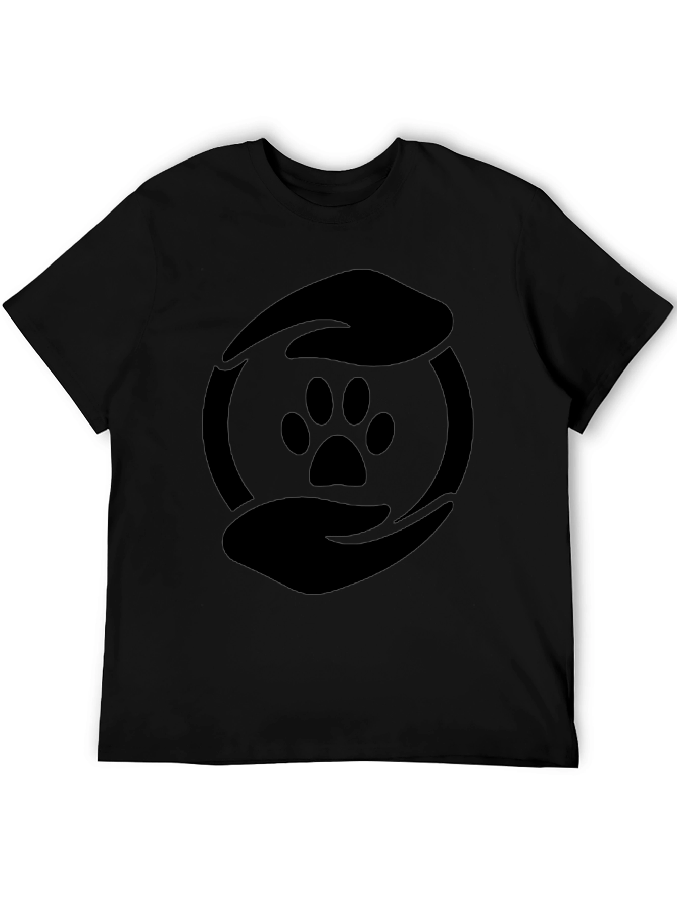 Camiseta Negra Huella de Pata Cuidado Animal