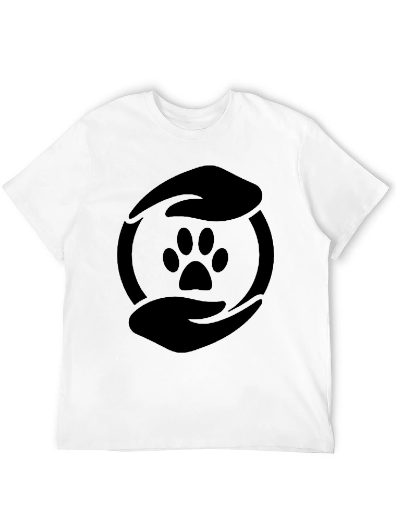 Camiseta Negra Huella de Pata Cuidado Animal